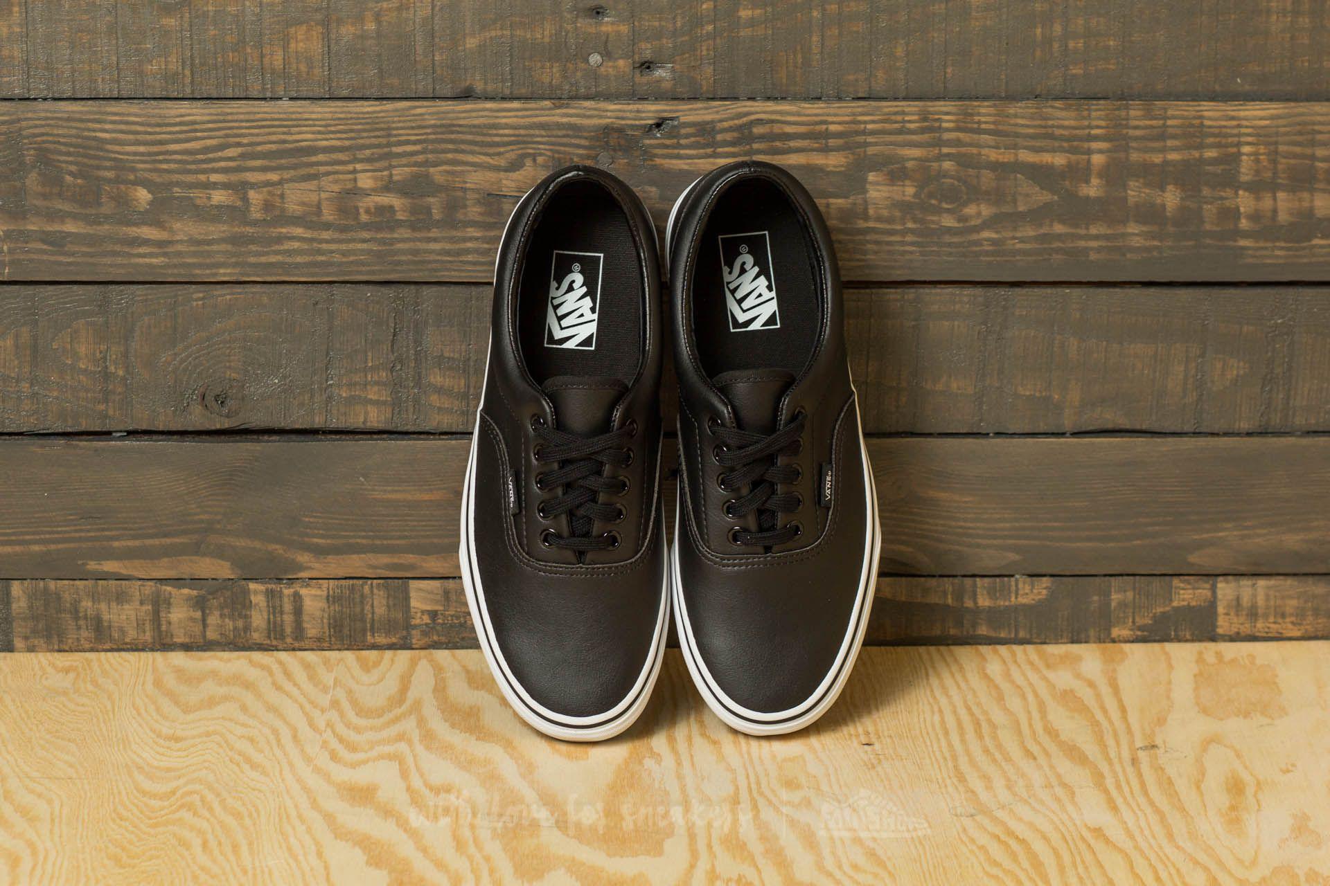 vans classic tumble era black leather