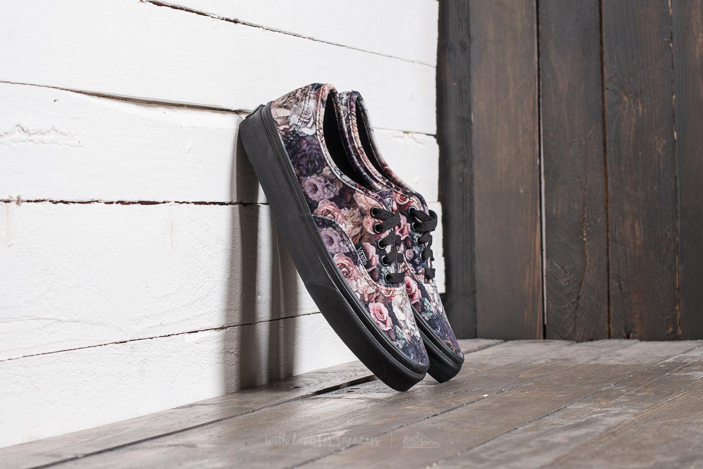 vans authentic floral black