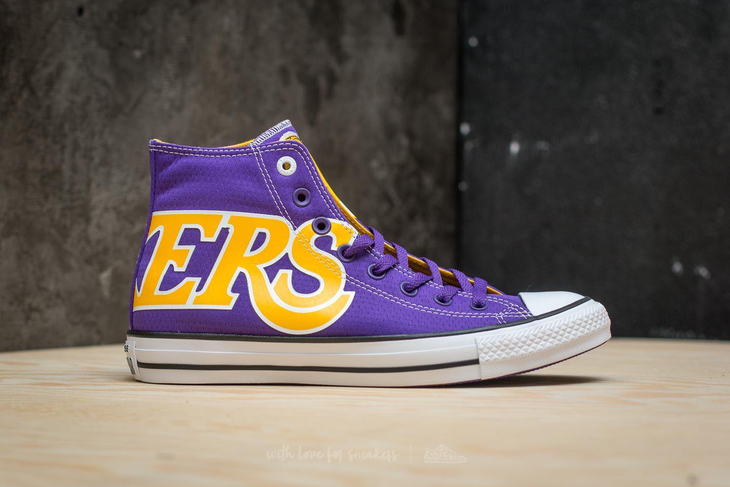 purple and gold converse