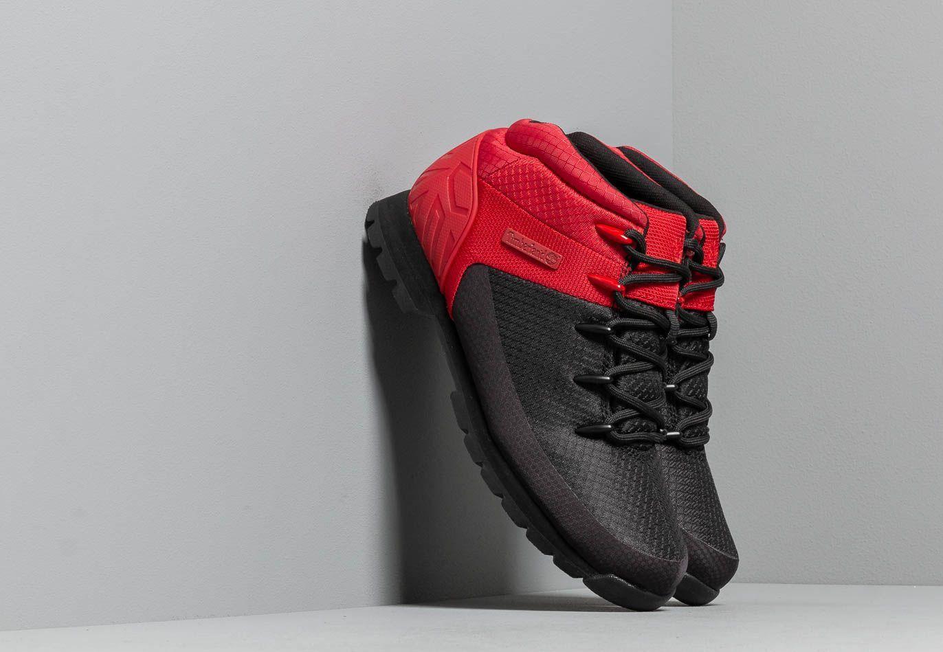 Timberland Rubber Euro Sprint Mid Hiker Black/ Red for Men - Lyst