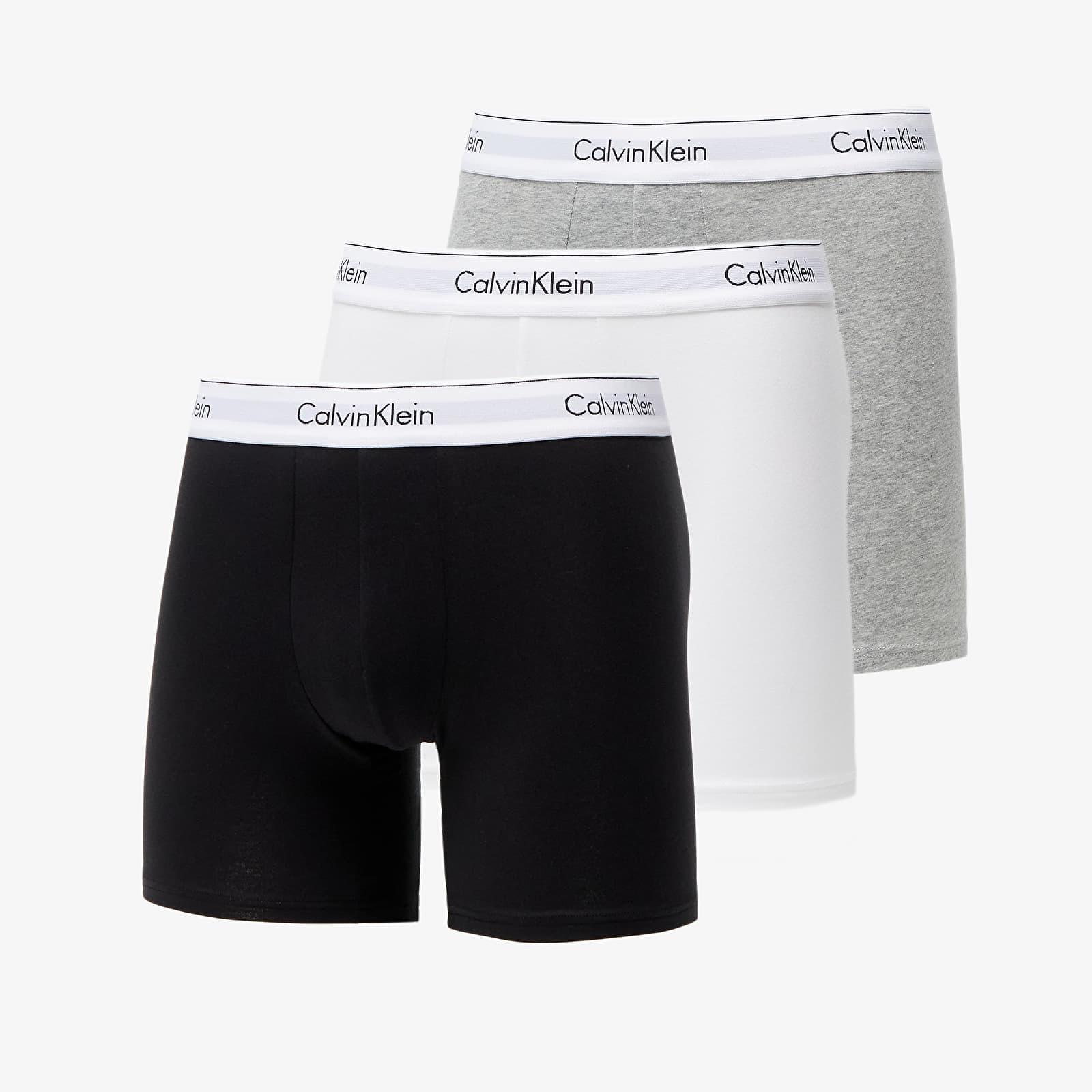 Calvin Klein Modern Cotton Stretch Boxer Brief 3-pack Black/ White/ Grey  Heather for Men | Lyst