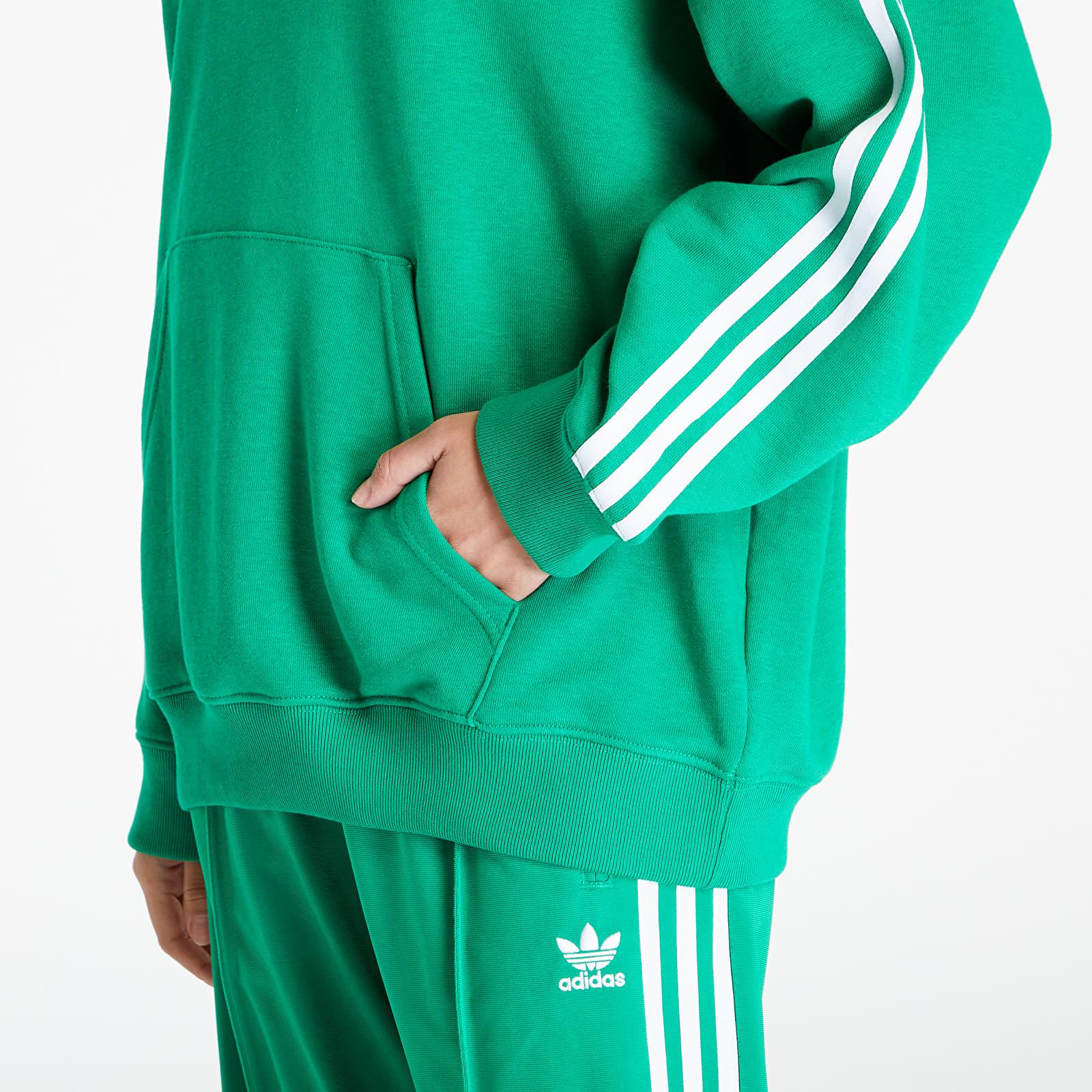 adidas Originals 3-stripes Oversized Hoodie in Green | Lyst