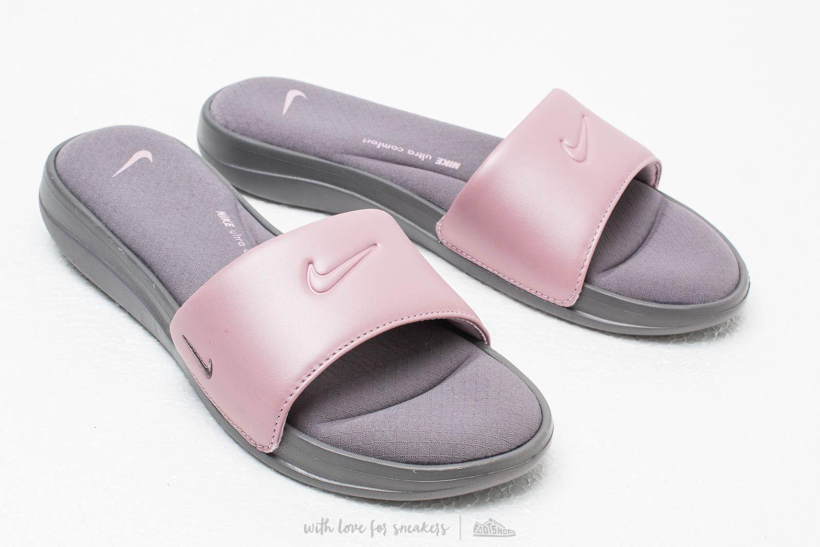 plum nike slides
