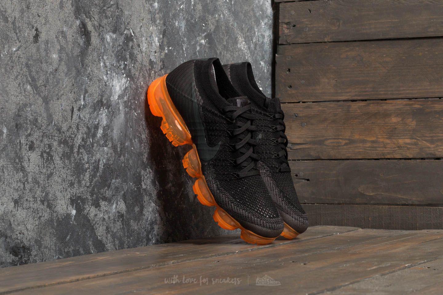 Nike Air Vapormax Flyknit Black Pop Anthracite/ Black/ Rush Orange for Men  | Lyst