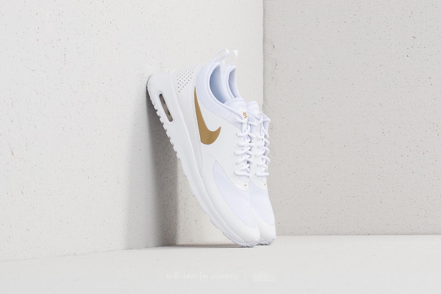 white and gold air max thea