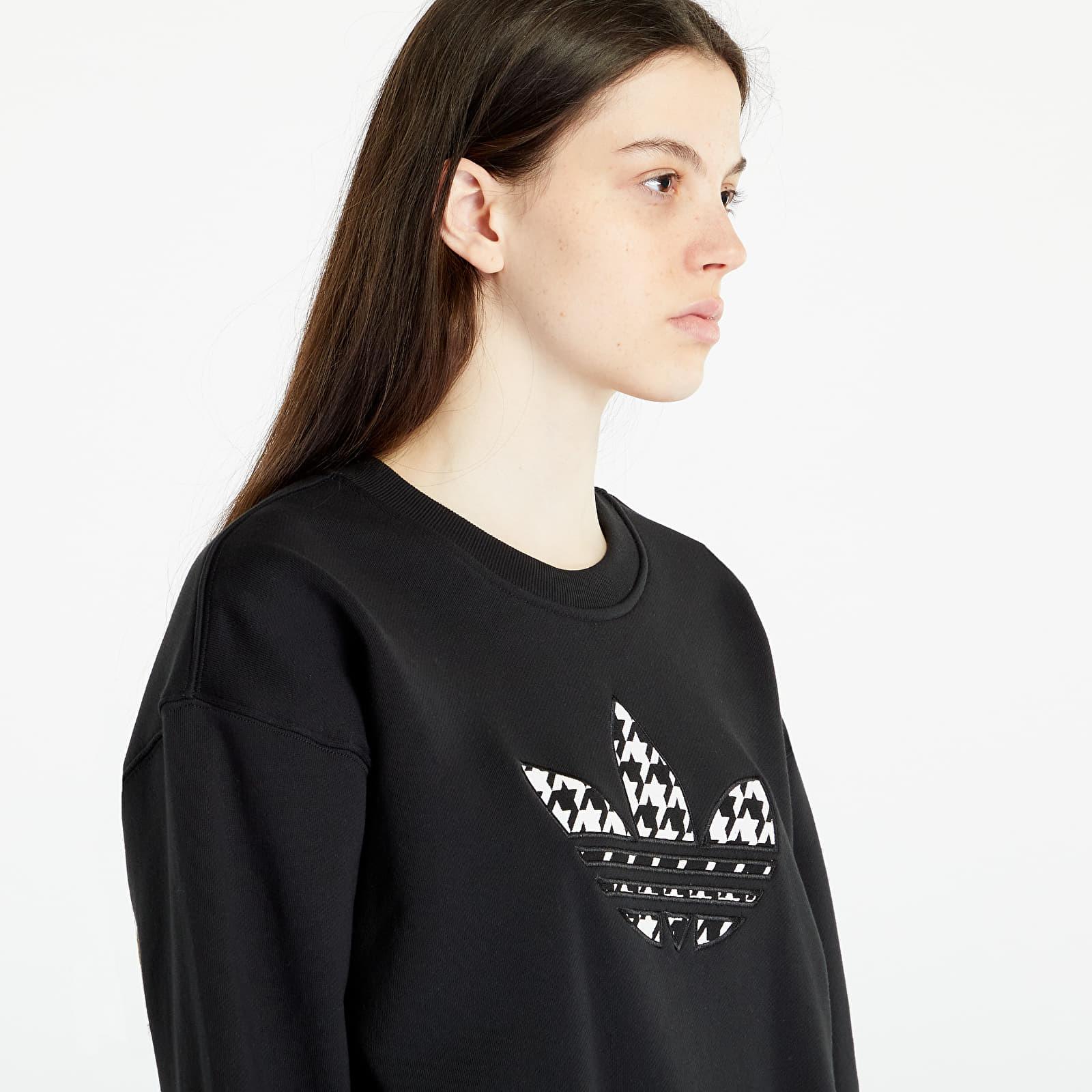 adidas Originals Houndstooth Trefoil Infill Graphic Long Sleeve Sweatshirt  Black | Lyst