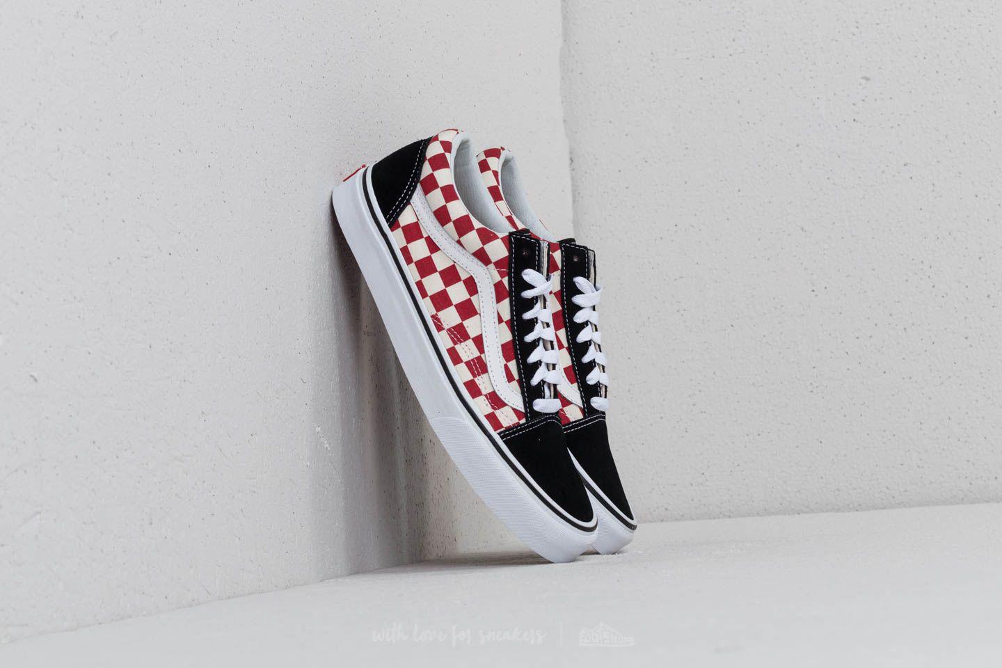 red and black vans checkerboard