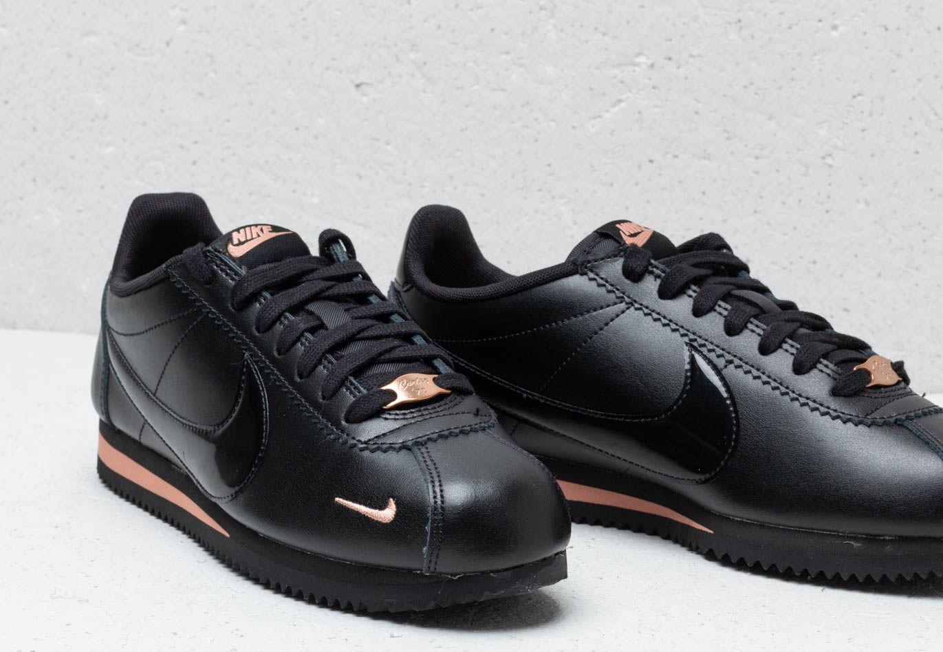 nike cortez rose gold and black