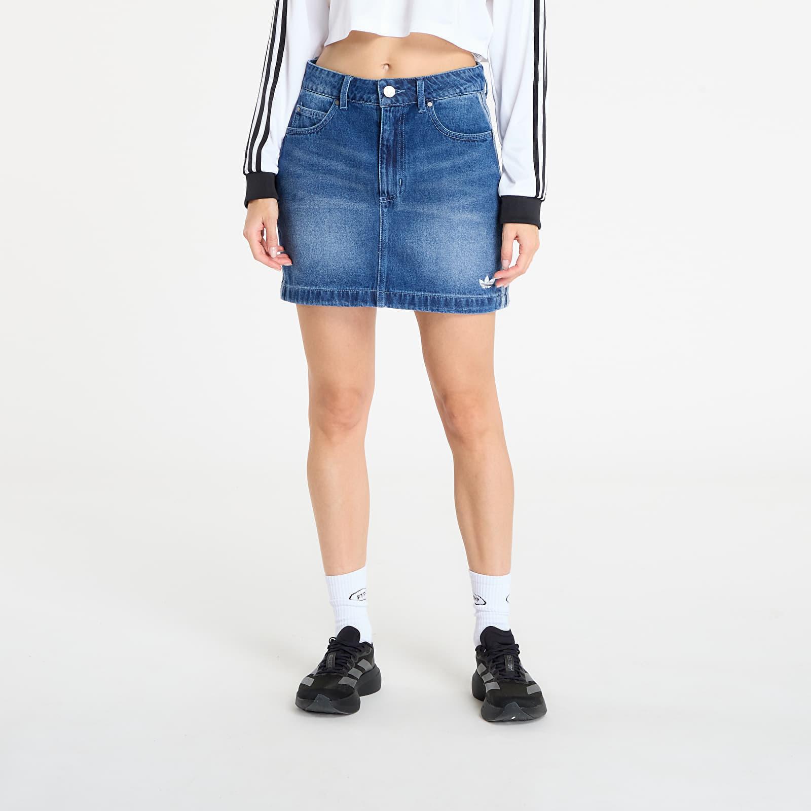 ミニスカート ADIDAS ADICOLOR 3S DENIM MINI SKIRT TF5D0020 adidas Adicolor 3-Stripes Denim Mini Skirt - Grey | Free
