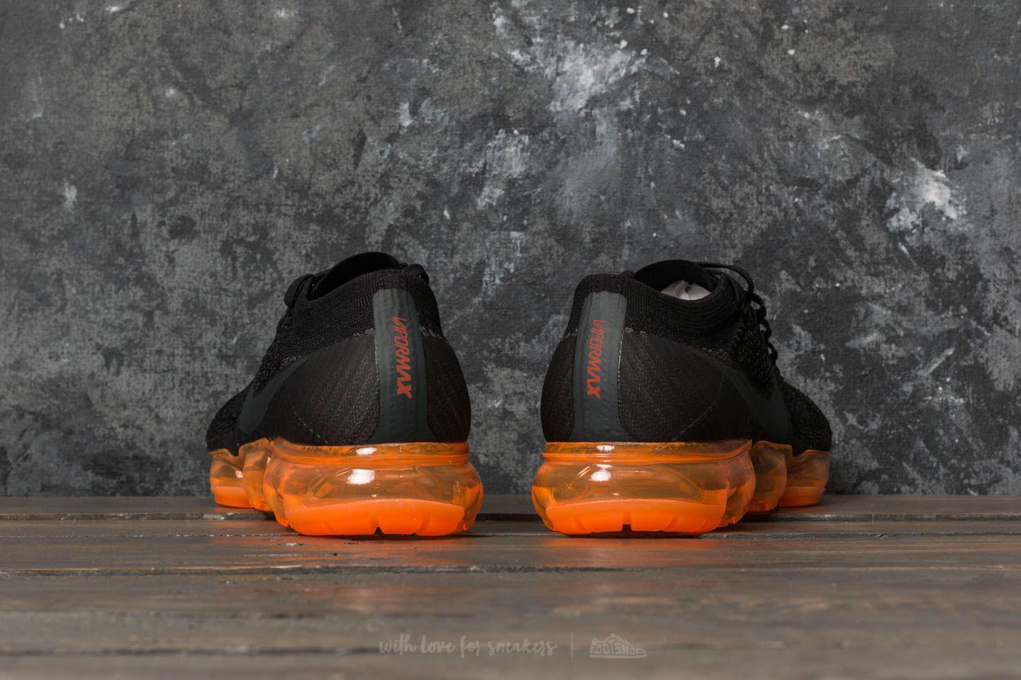 Nike Rubber Air Vapormax Flyknit Black Pop Anthracite/ Black/ Rush Orange  for Men | Lyst