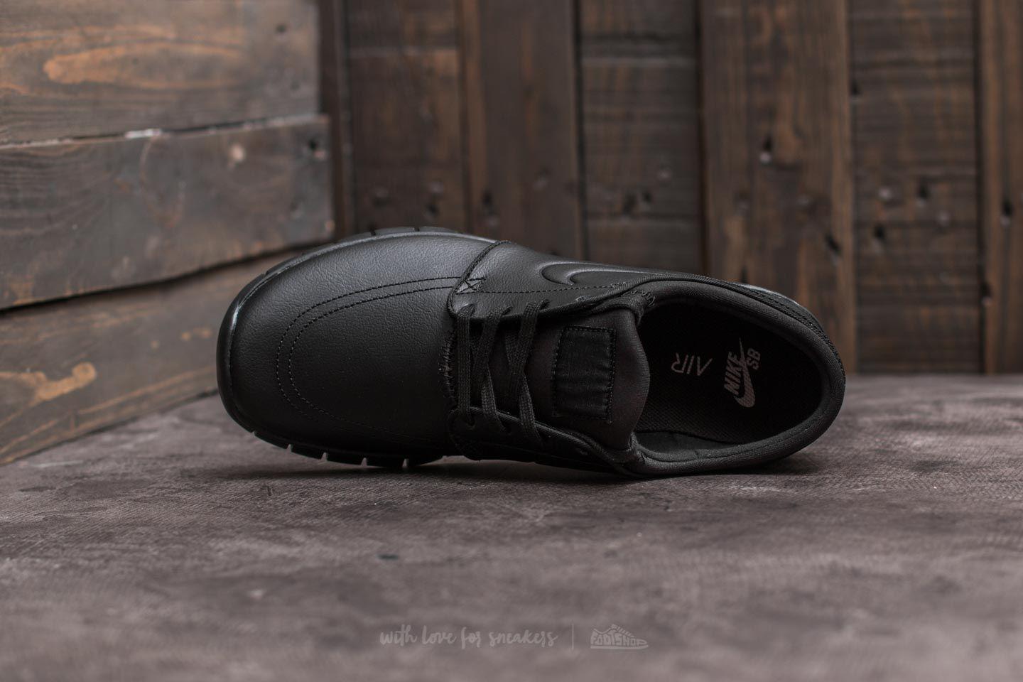 nike sb stefan janoski max l shoes (black black metallic pewter)
