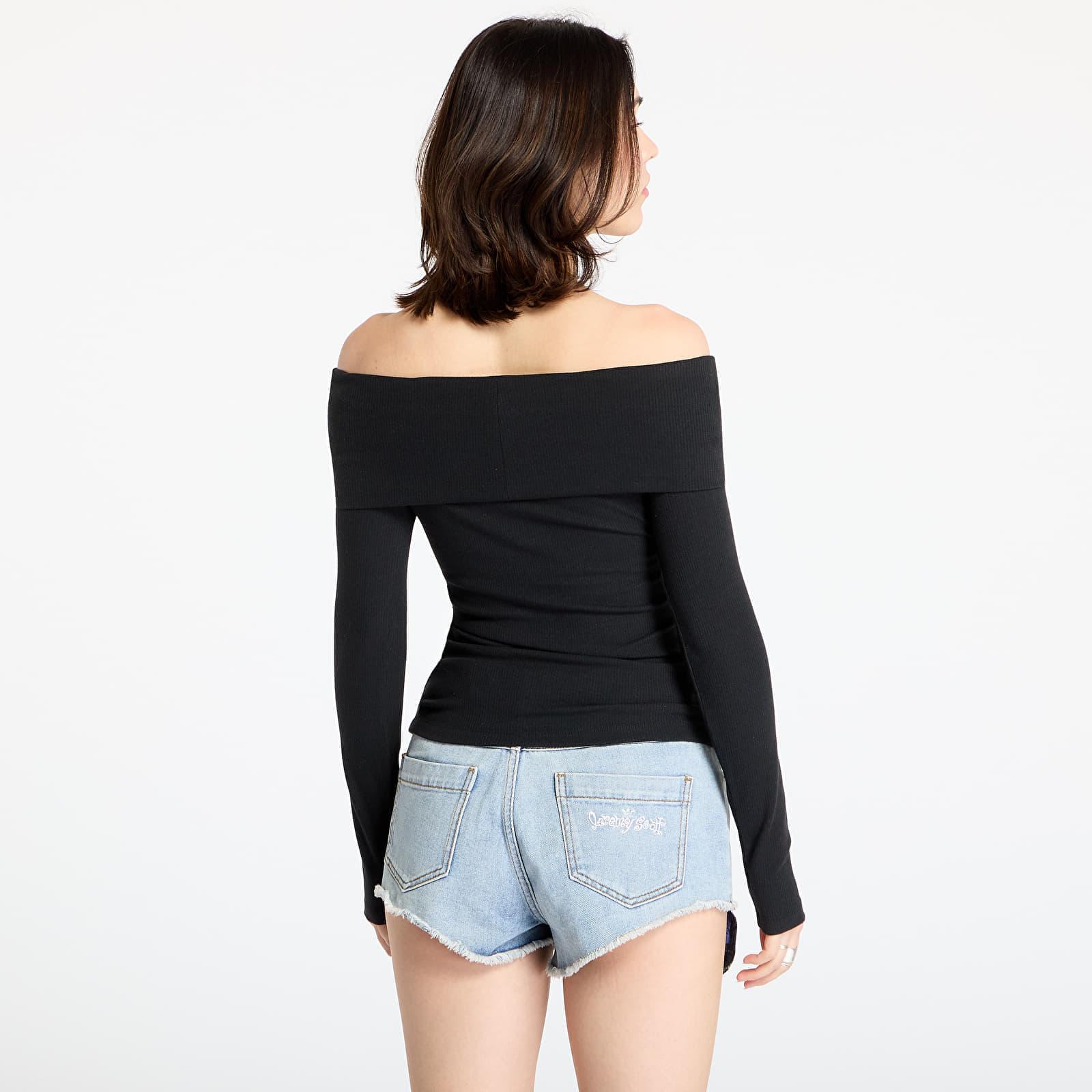 adidas Originals Top Off Shoulder Top in Black | Lyst