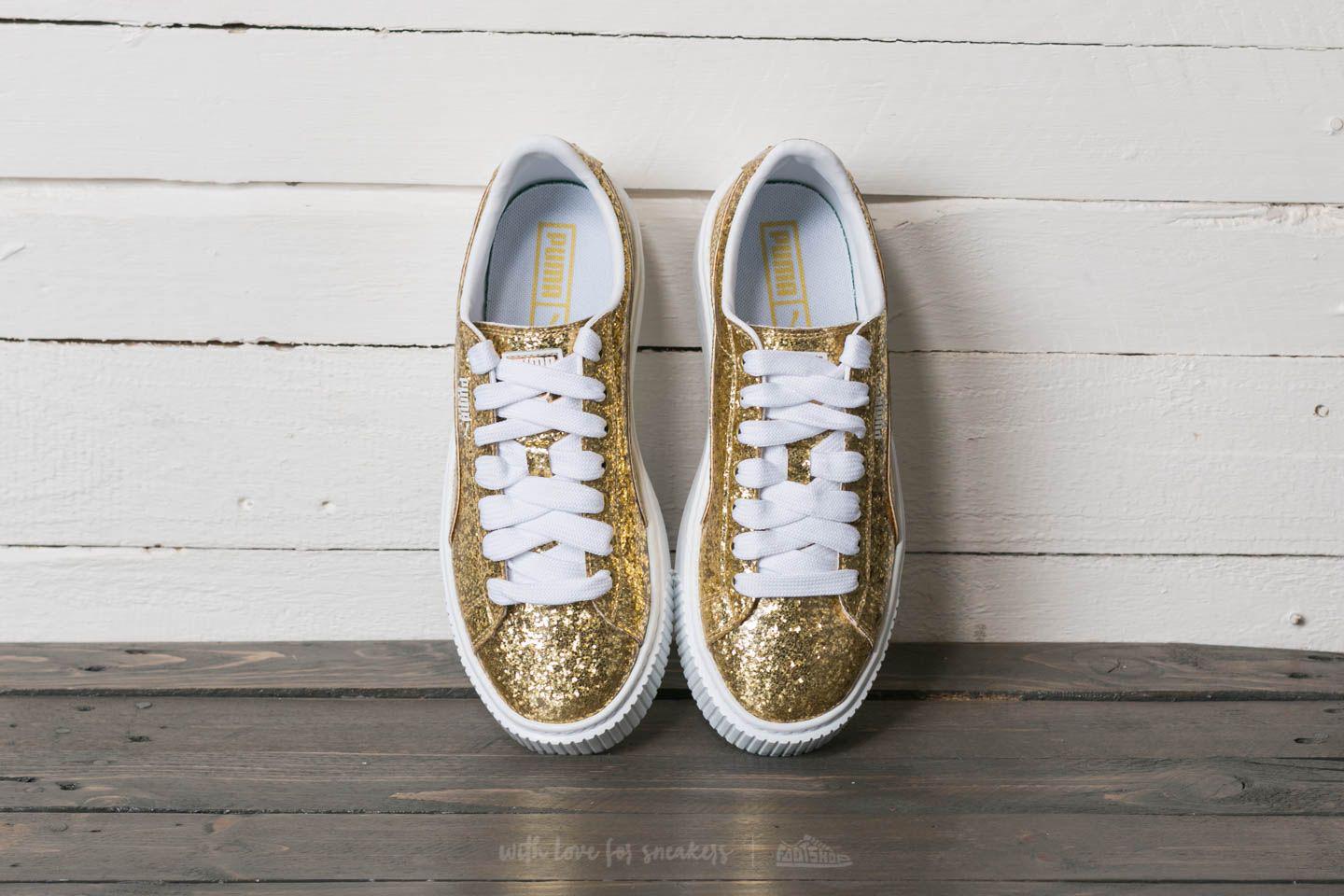 puma basket gold glitter