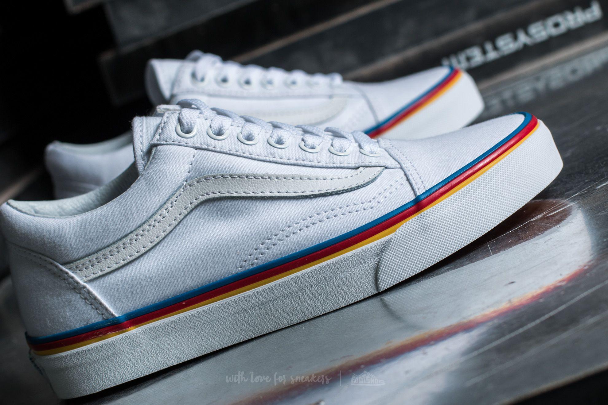 vans rainbow foxing old skool white