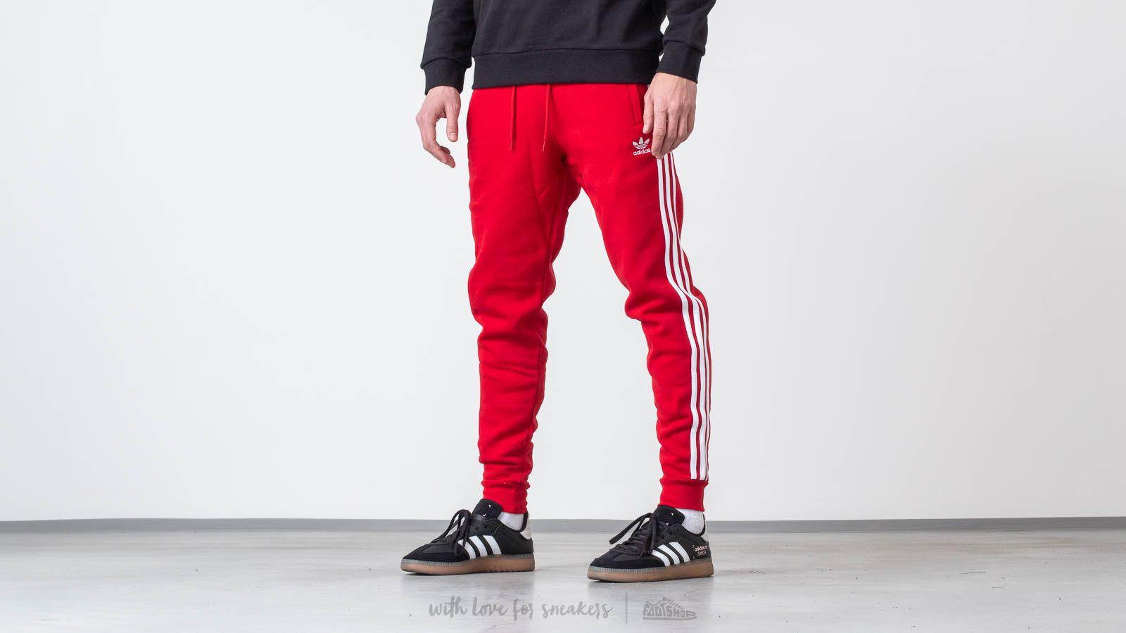 adidas Originals Synthetic 3-stripes Pants Power Red for Men - Lyst