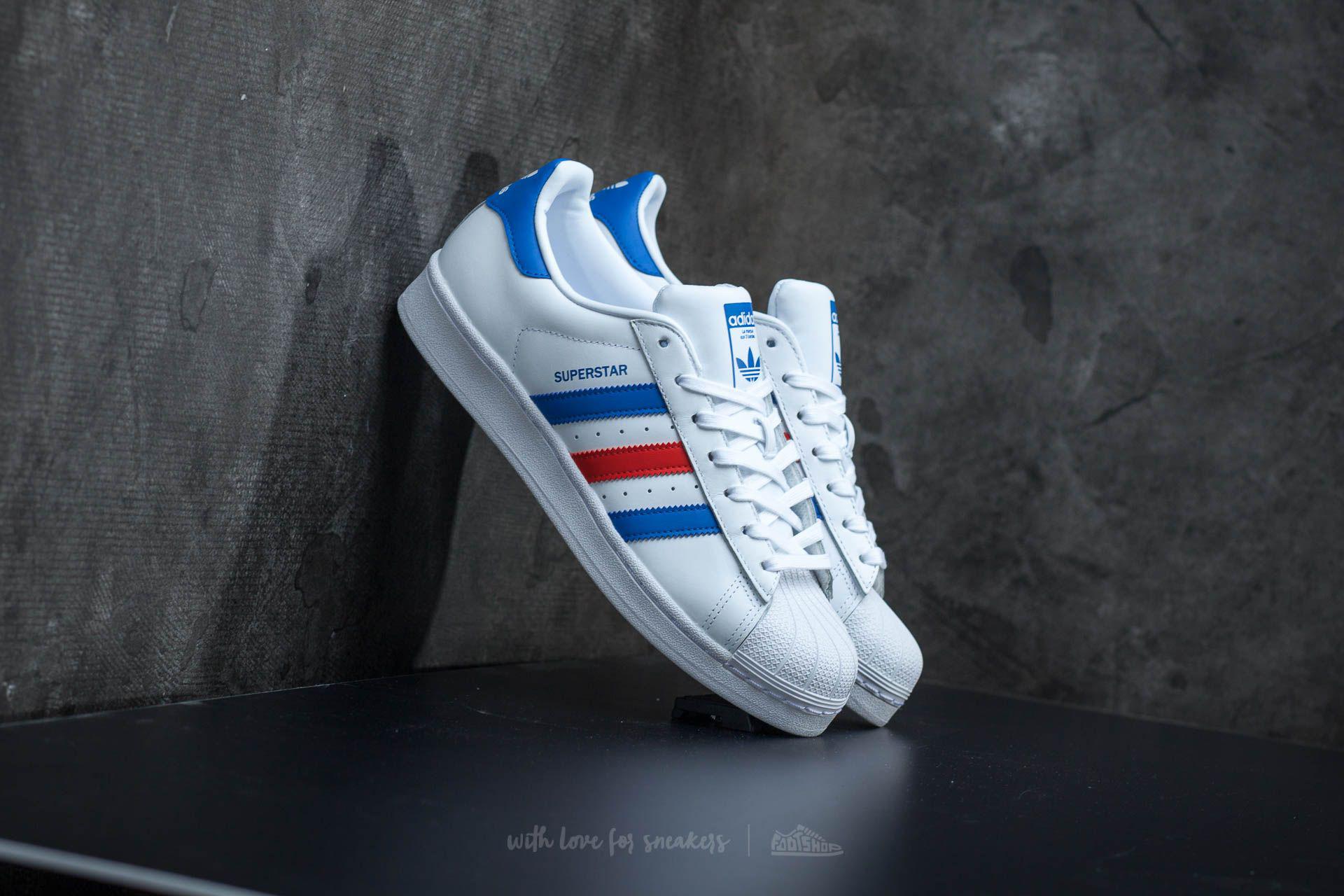 adidas Originals Rubber Adidas Superstar Ftw White/ Blue/ Red for Men - Lyst