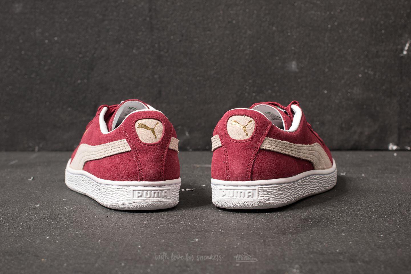puma suede cabernet white
