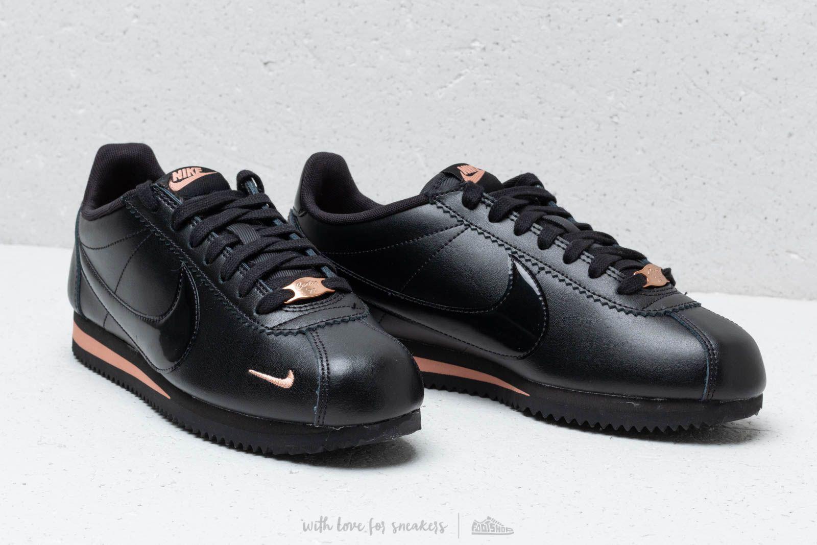 nike classic cortez black and rose gold