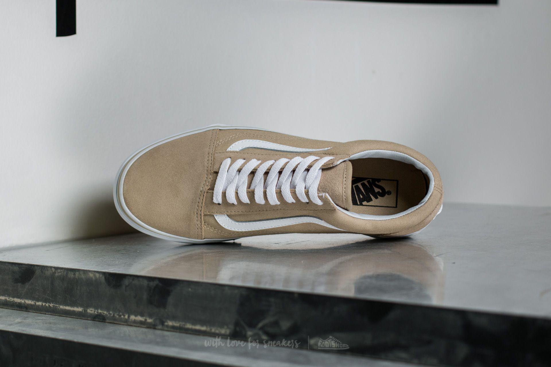 vans old skool khaki white