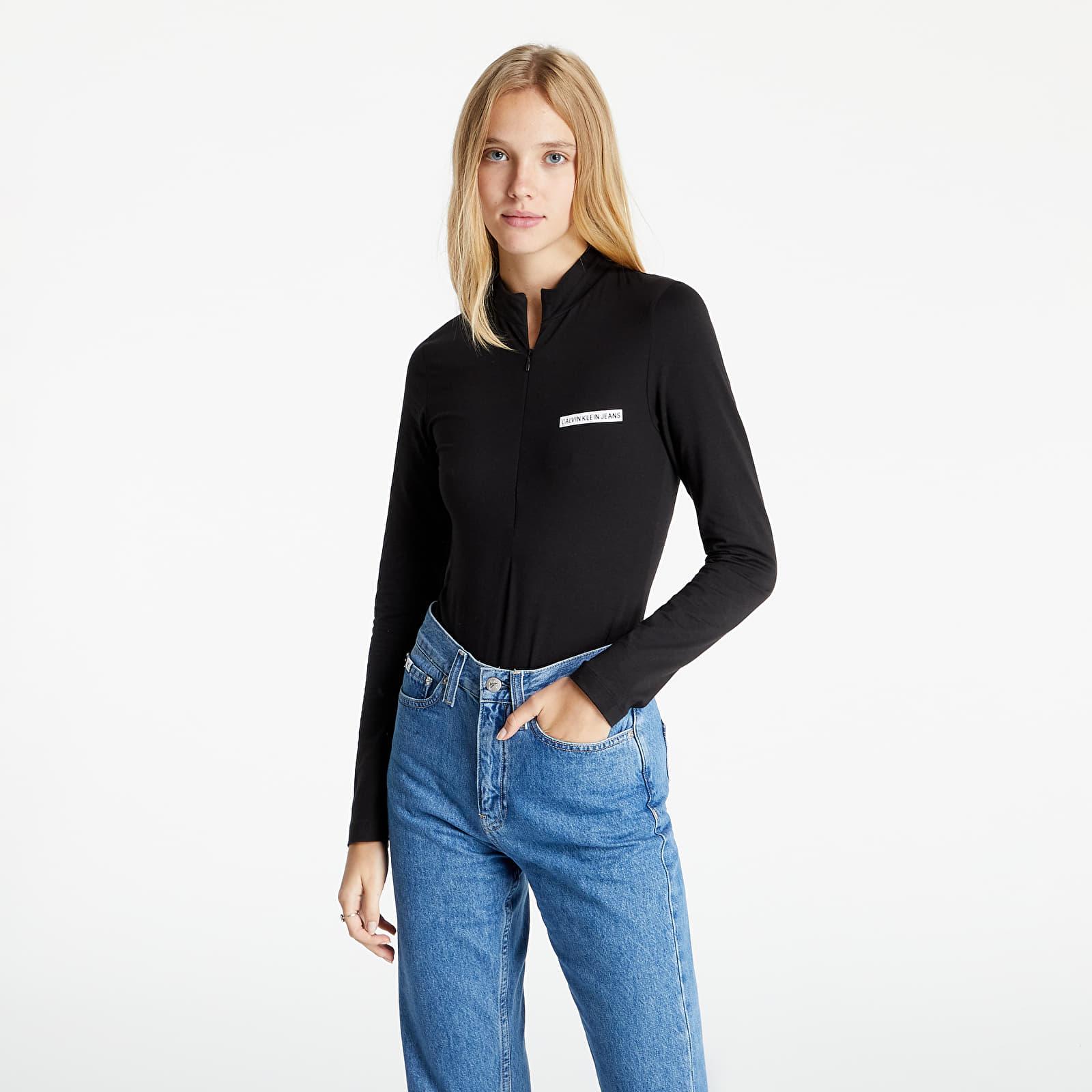 Calvin Klein Denim Jeans Micro Flock Half Zip Body Ck Black | Lyst