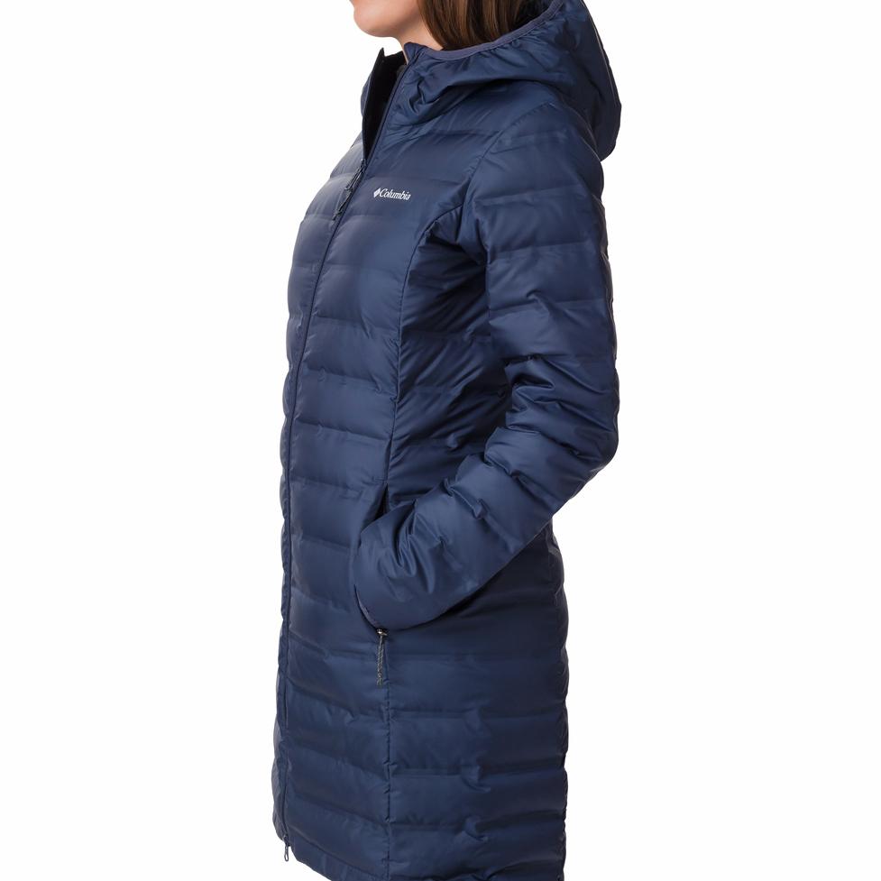women's lake 22tm down long hooded jacket
