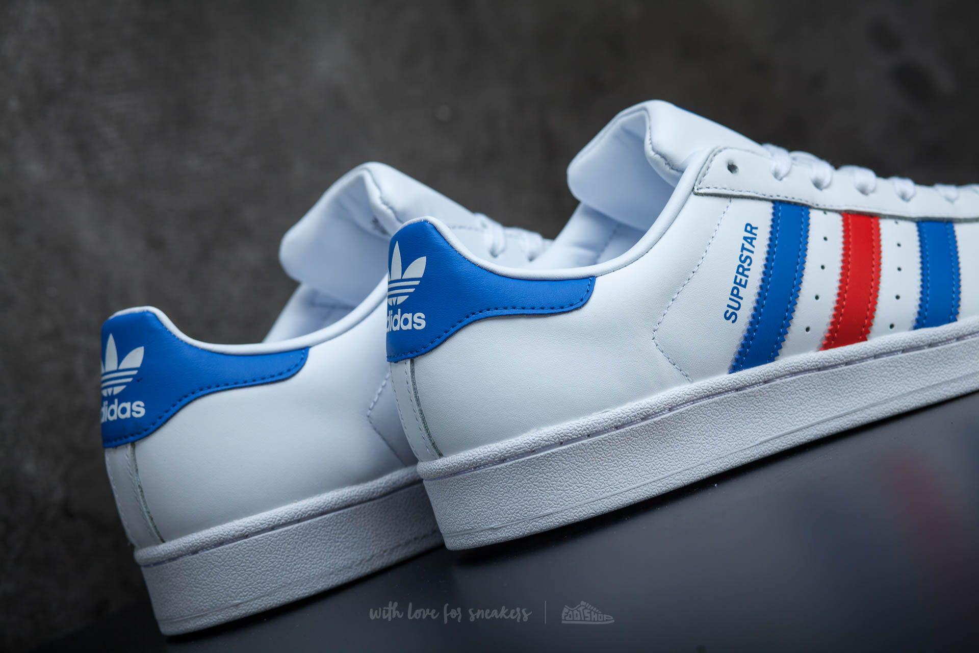 adidas Originals Rubber Adidas Superstar Ftw White/ Blue/ Red for Men | Lyst