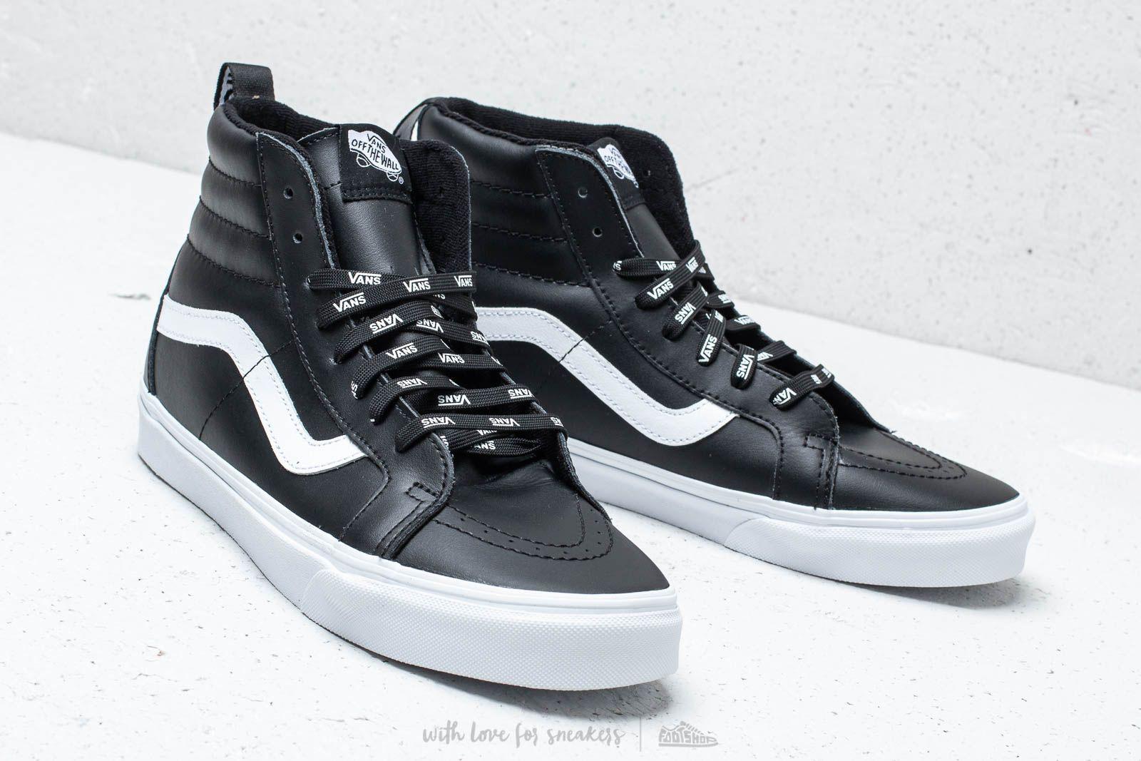 vans sk8 hi black leather