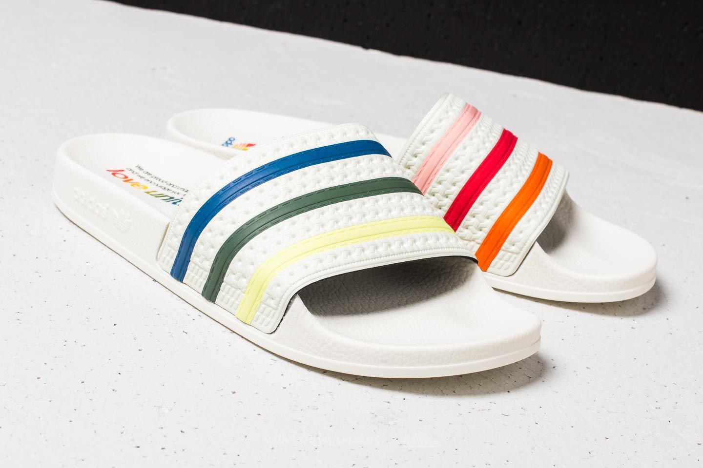 adidas pride adilette slider sandals in white