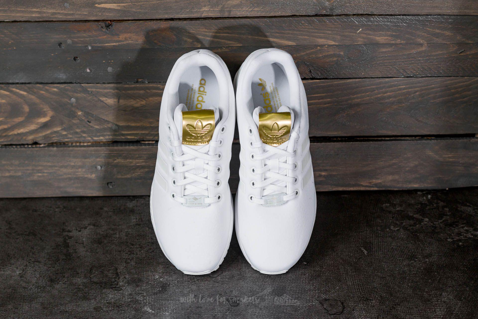 white and gold zx flux adidas