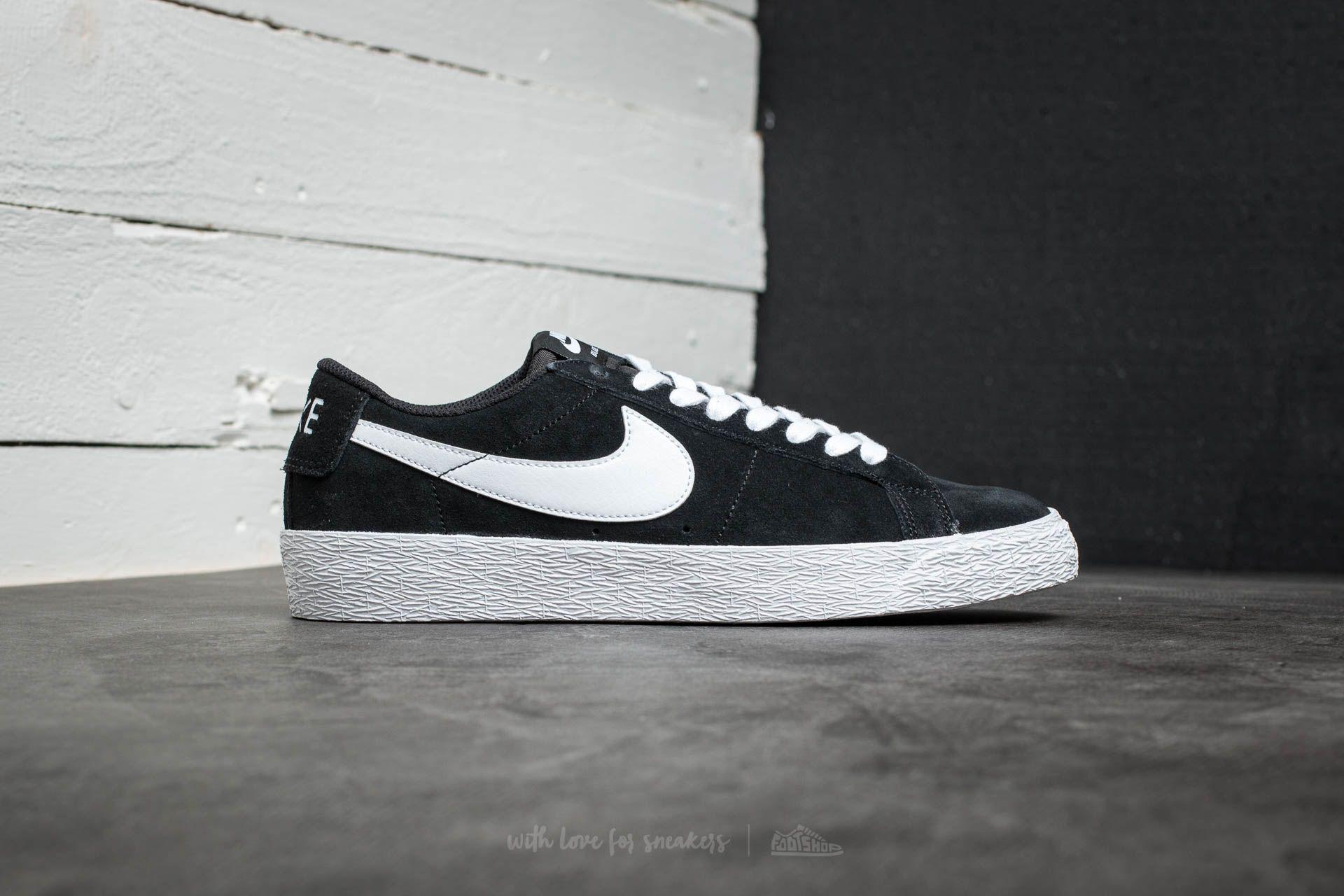 nike sb blazer zoom low black white