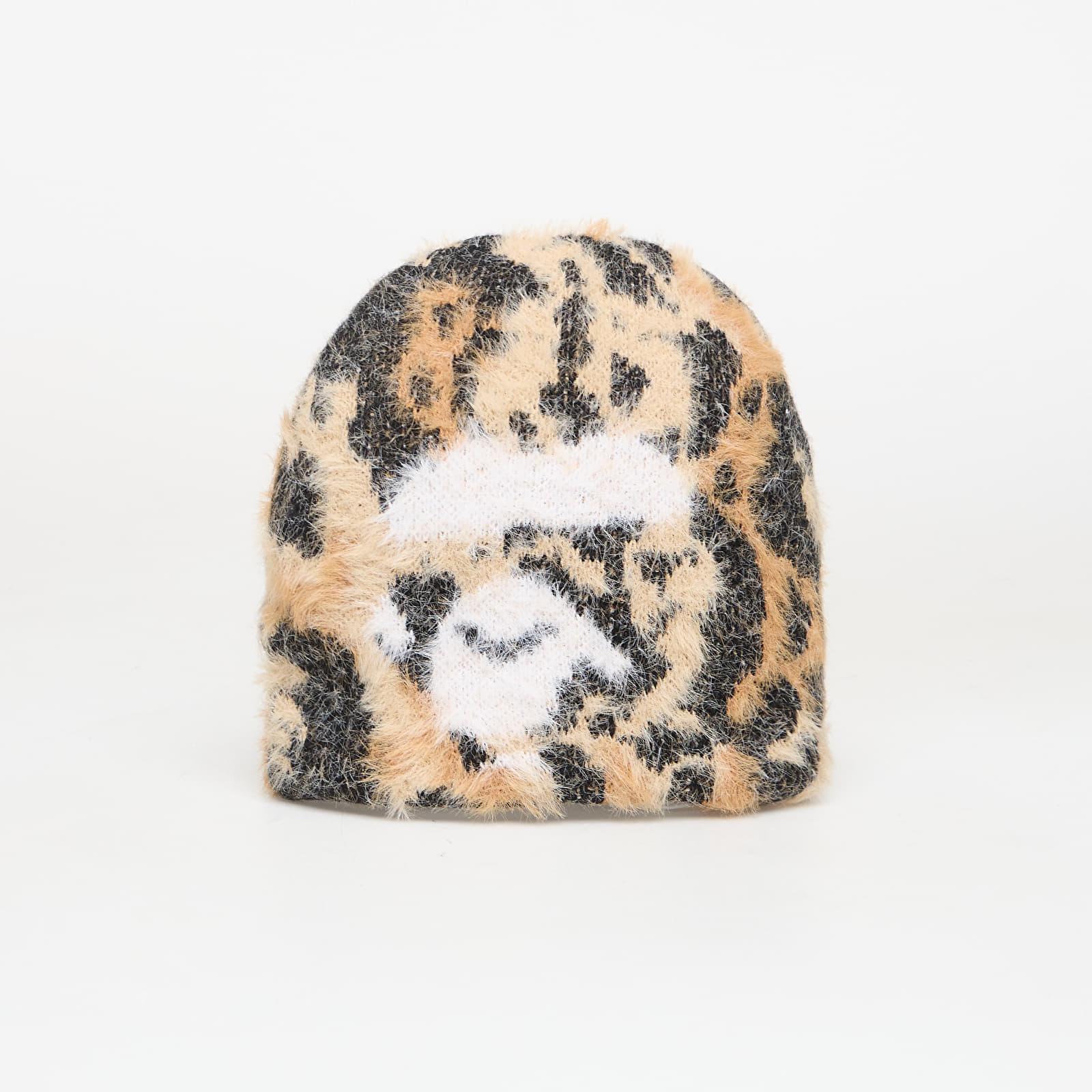 A Bathing Ape Wild Leopard Pattern Ape Face Knit Cap in Metallic
