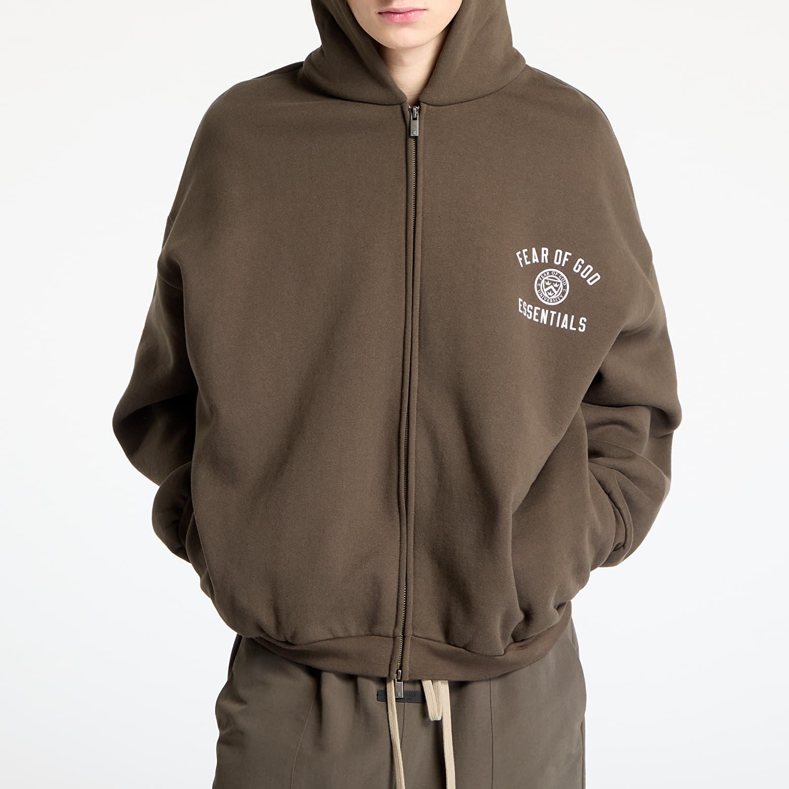 国内発送☆FEAR OF GOD☆HEAVY FLEECE FULLZIP HOODIE/BROWN Fear of God ESSENTIALS Brown Heavy Fleece Fullzip Hoodie