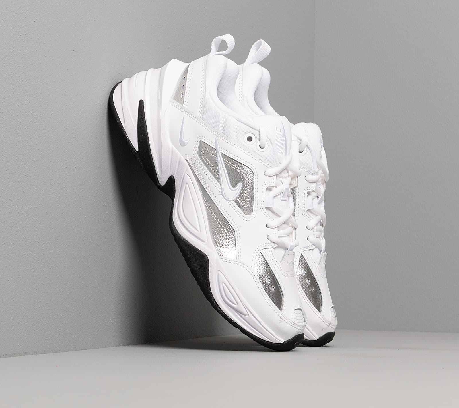 Nike Leather White & Silver M2k Tekno Trainers - Lyst