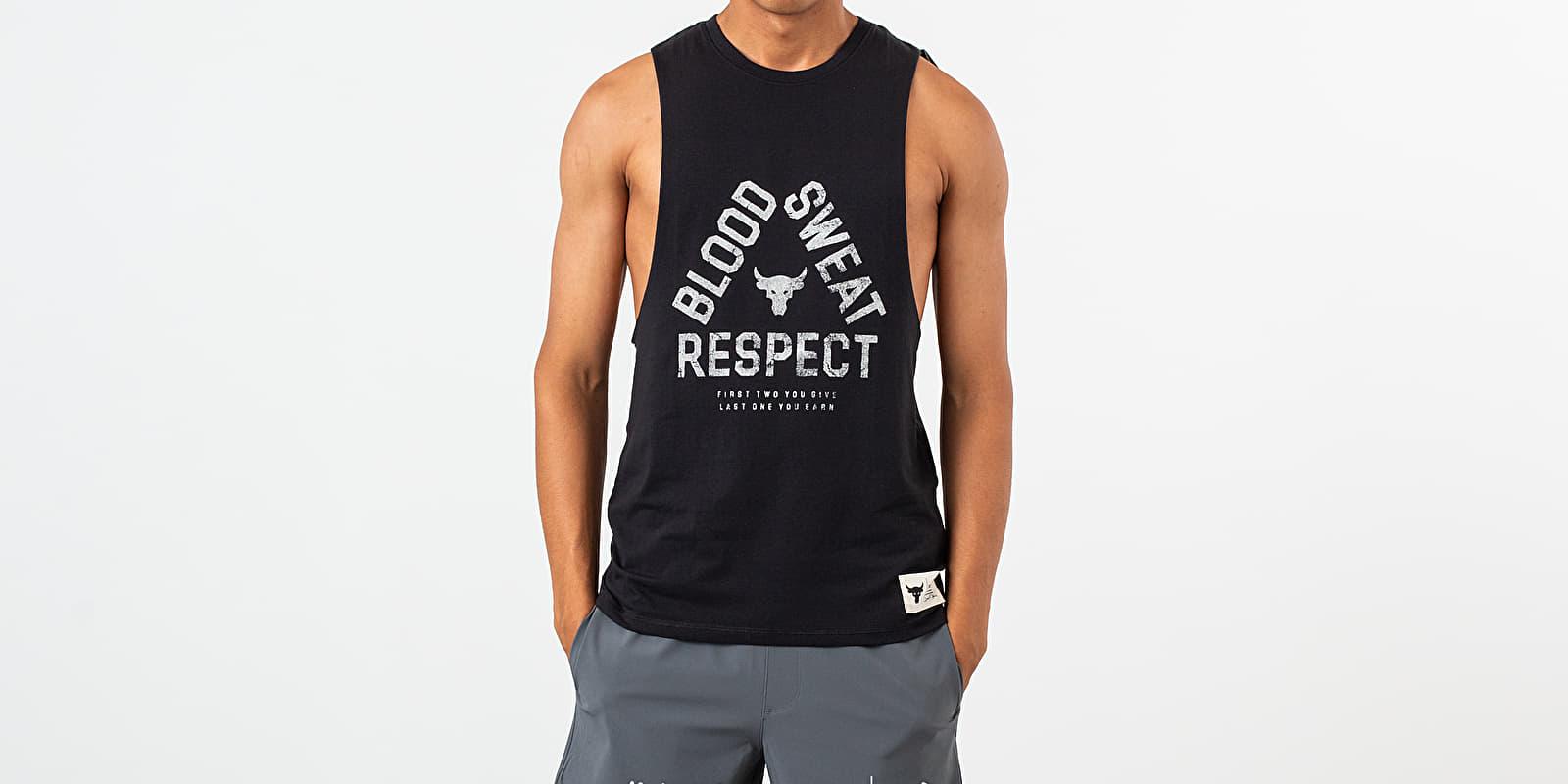 Under Armour Project Rock Blood Sweat Respect Tank in Black for Men | Lyst