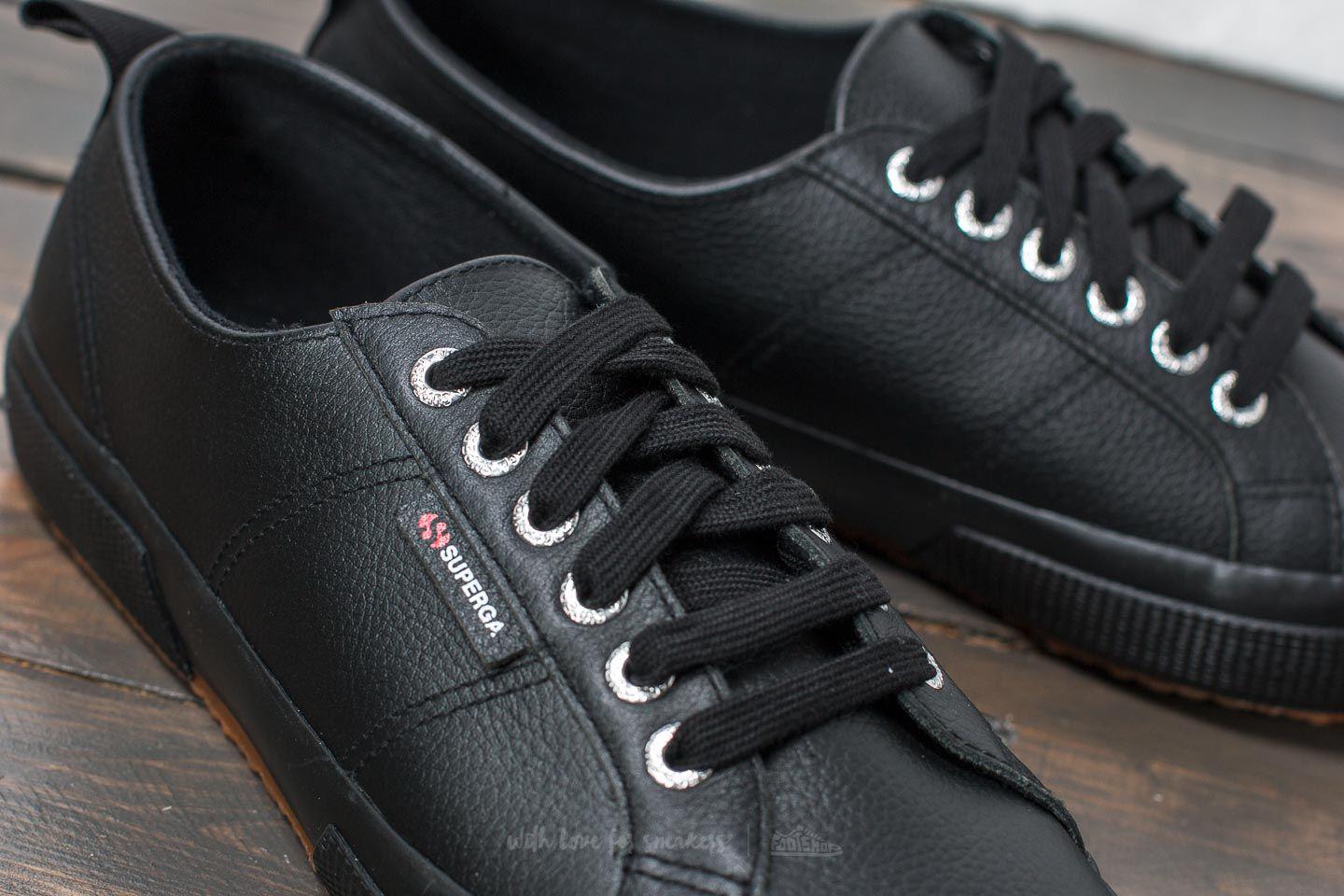 superga 2750 black leather