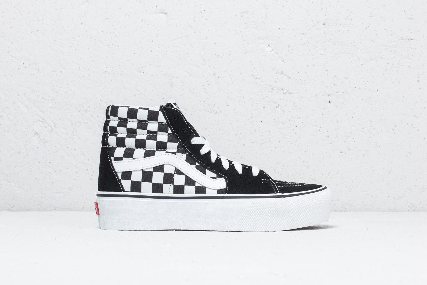 black high top checkered vans