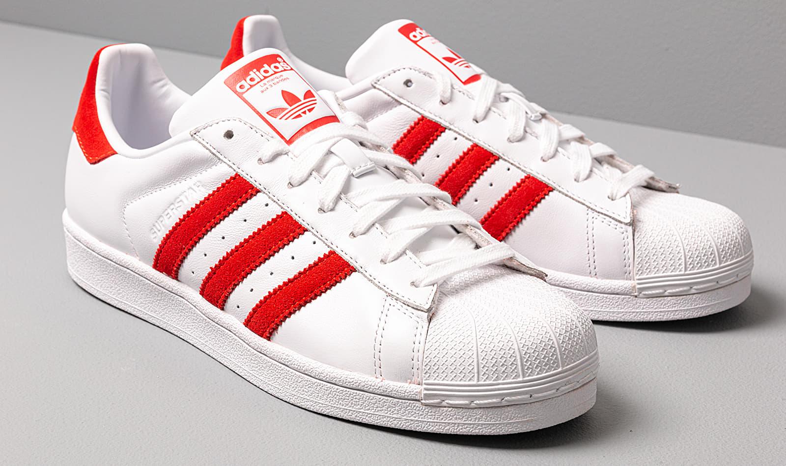 adidas superstar shoes red and white