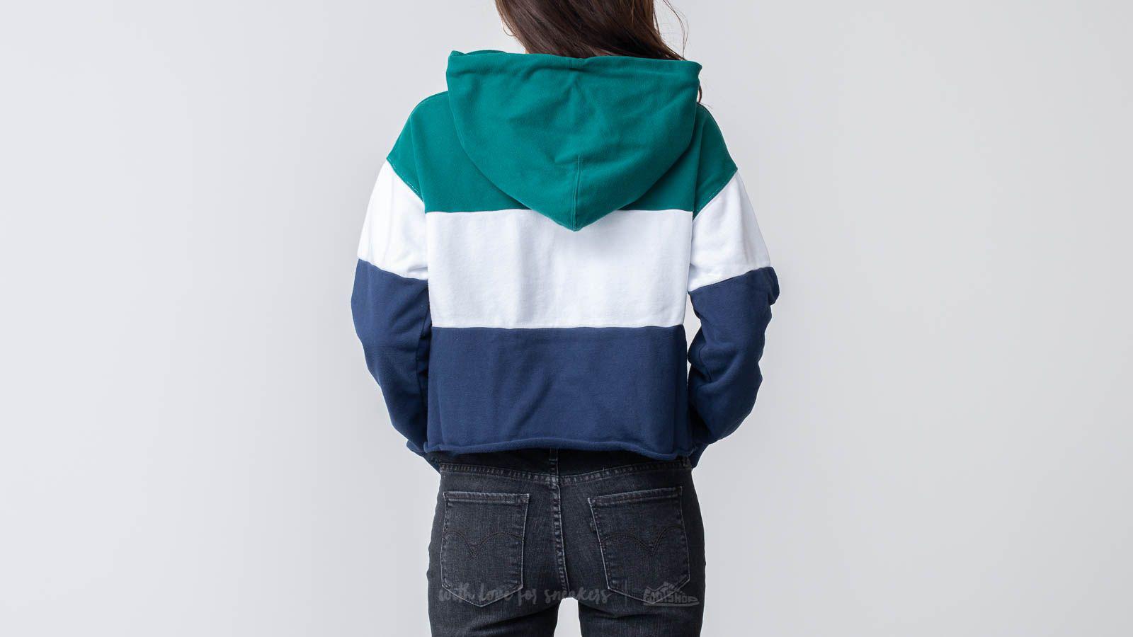 levis raw cut cb crop hoodie color block