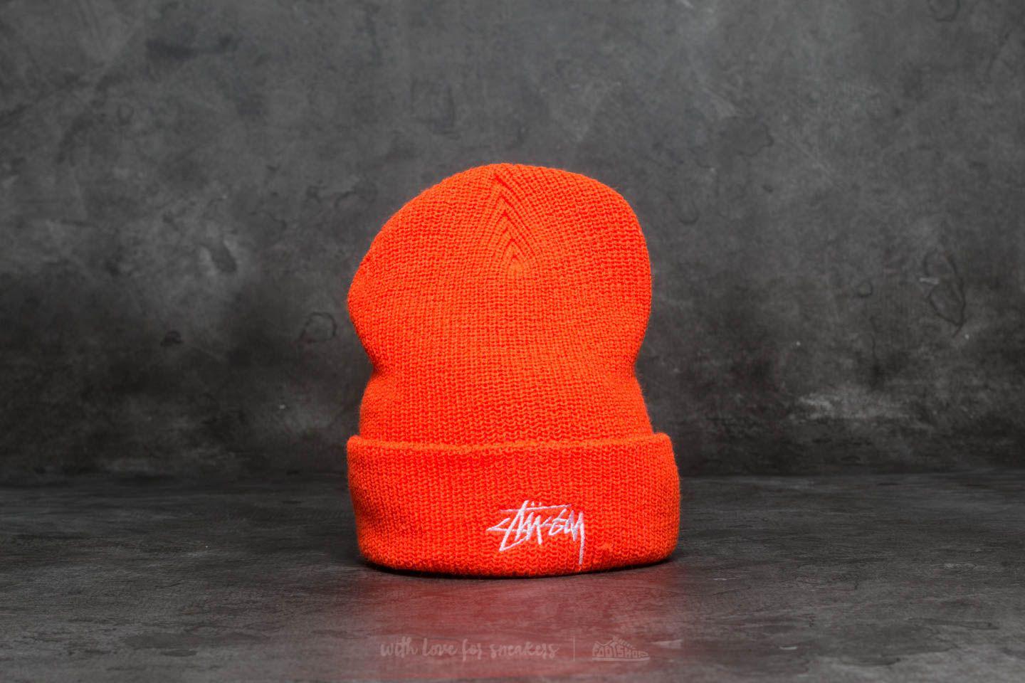 stussy orange beanie