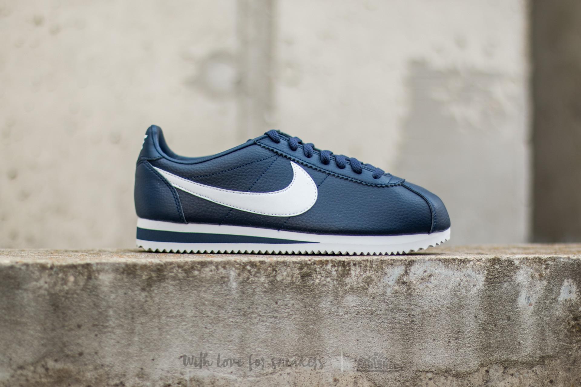 ساكو Nike Classic Cortez Leather Midnight Navy/ White in Blue for Men ... ساكو