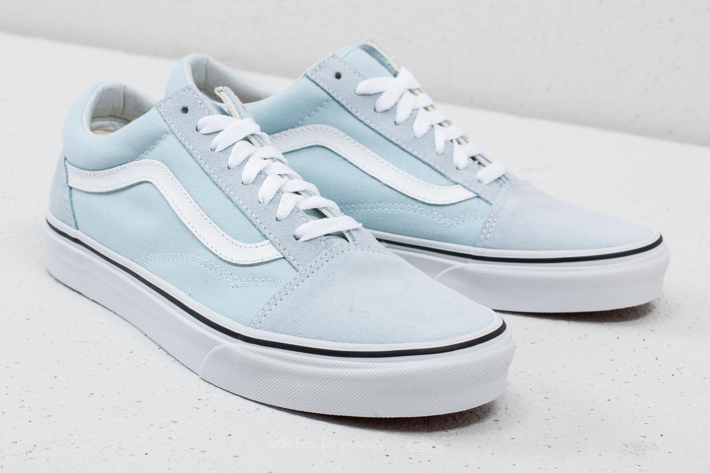 baby blue and white vans