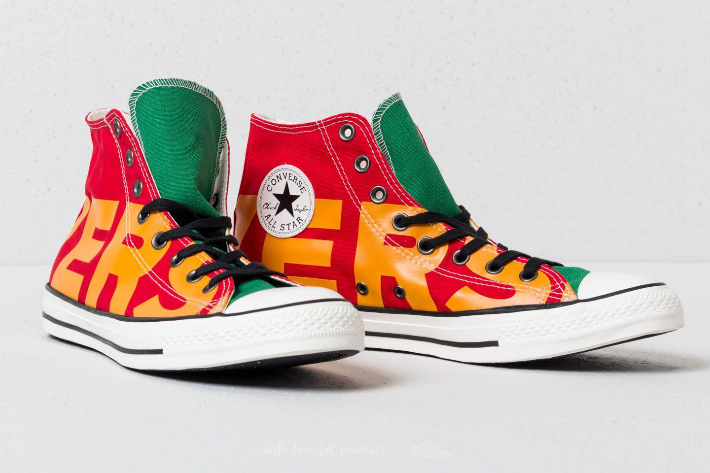 red and yellow converse