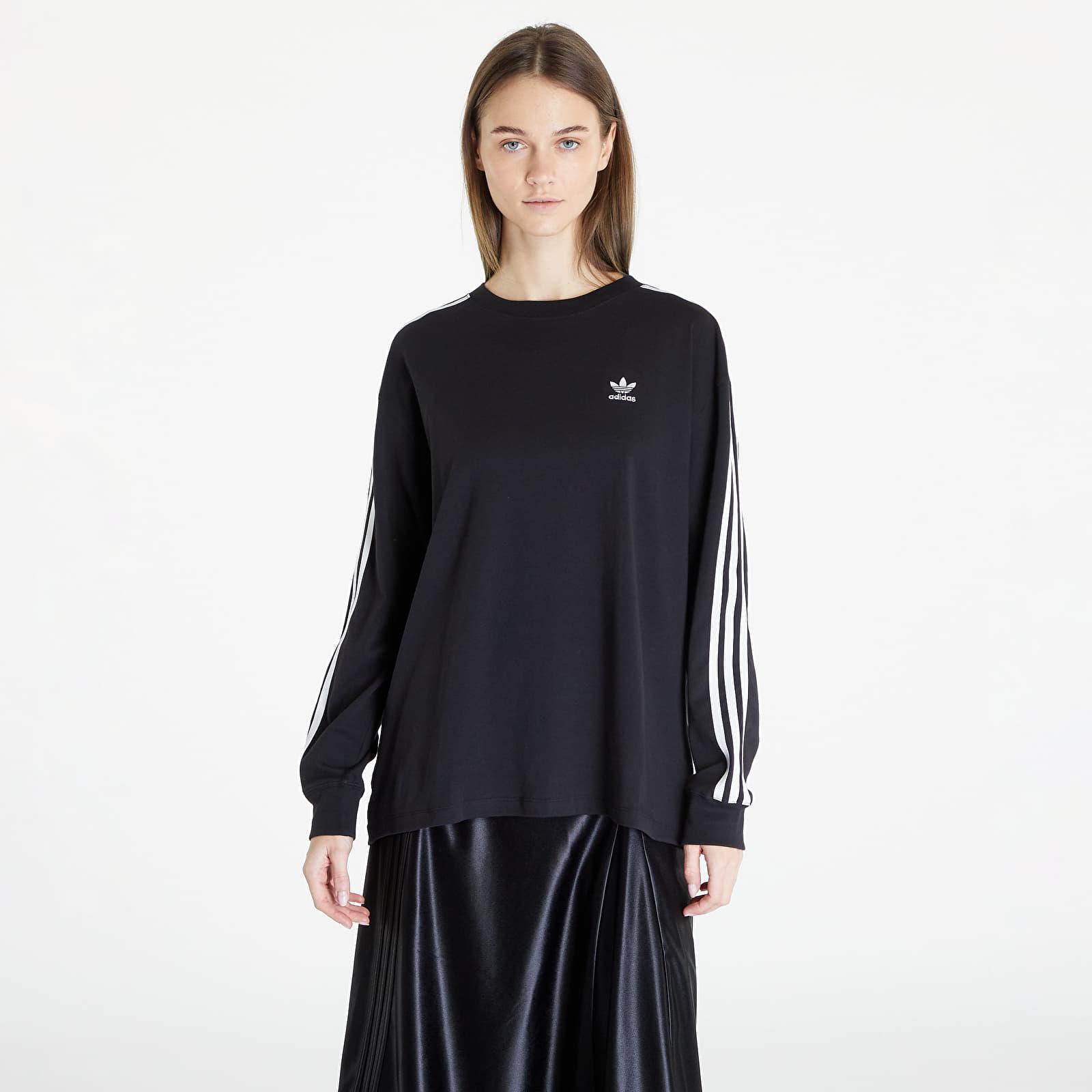adidas Originals Adidas 3 Stripes Longsleeve T-shirt in Black | Lyst