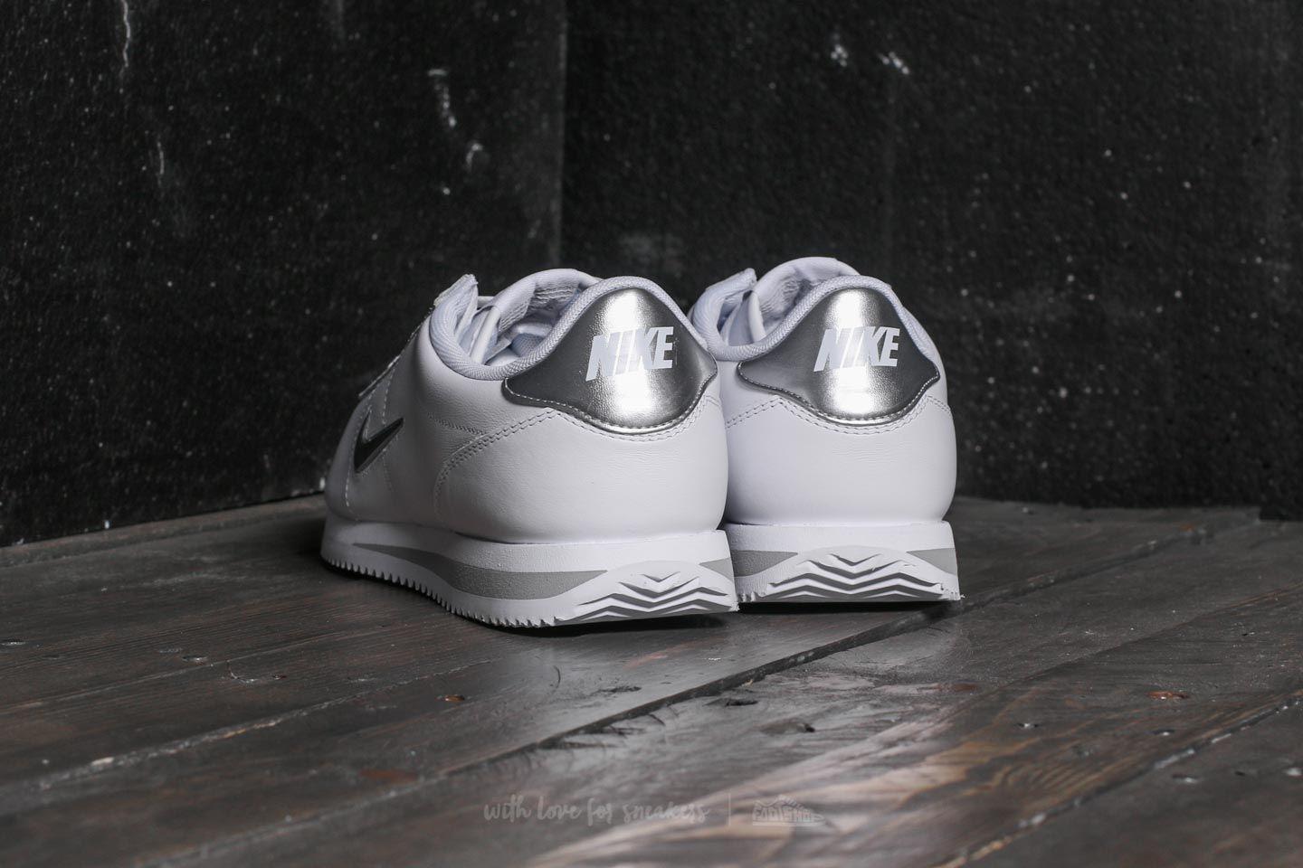Nike Cortez Basic Jewel White/ Metallic Silver | Lyst