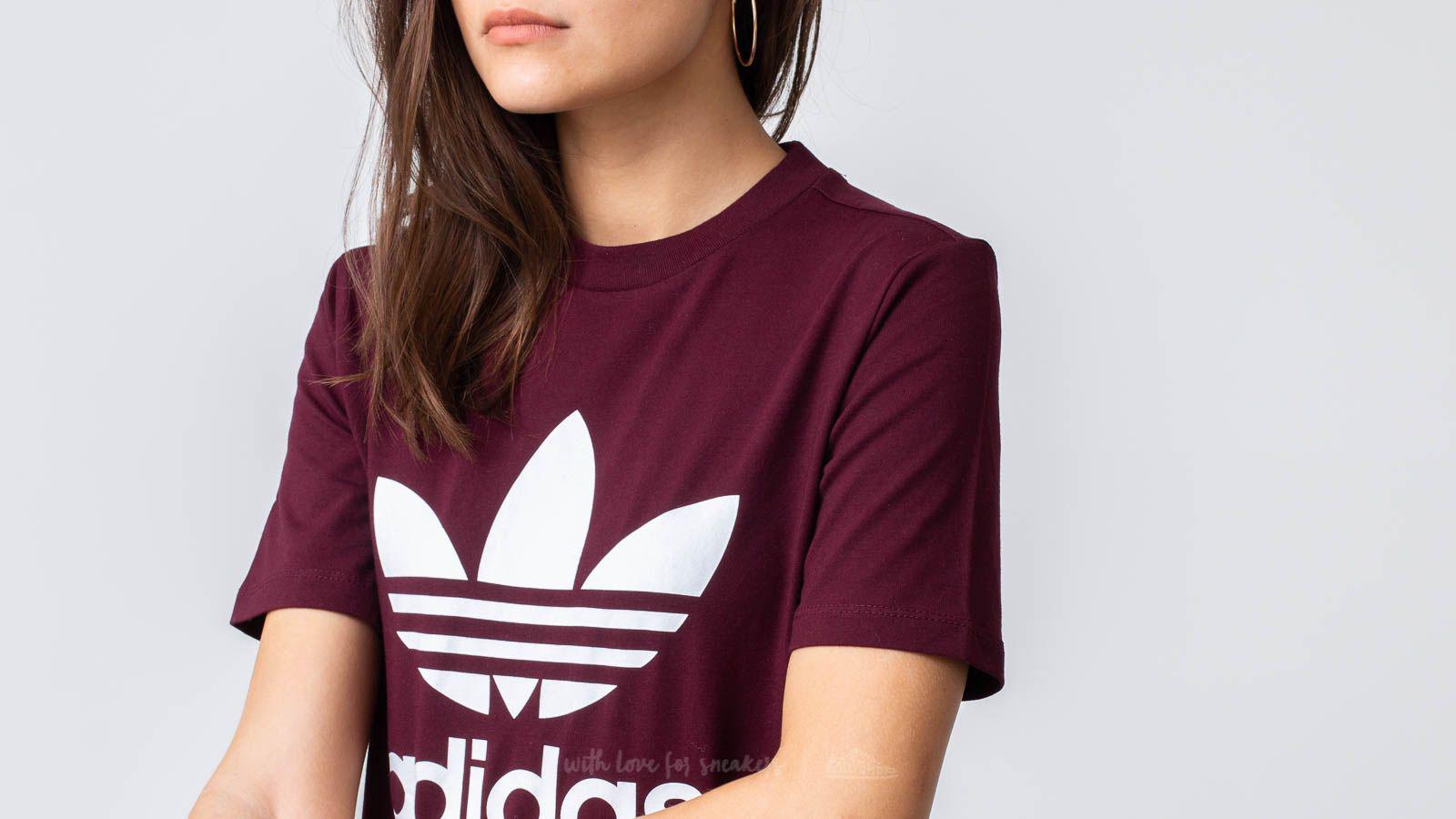 adidas trefoil tee maroon