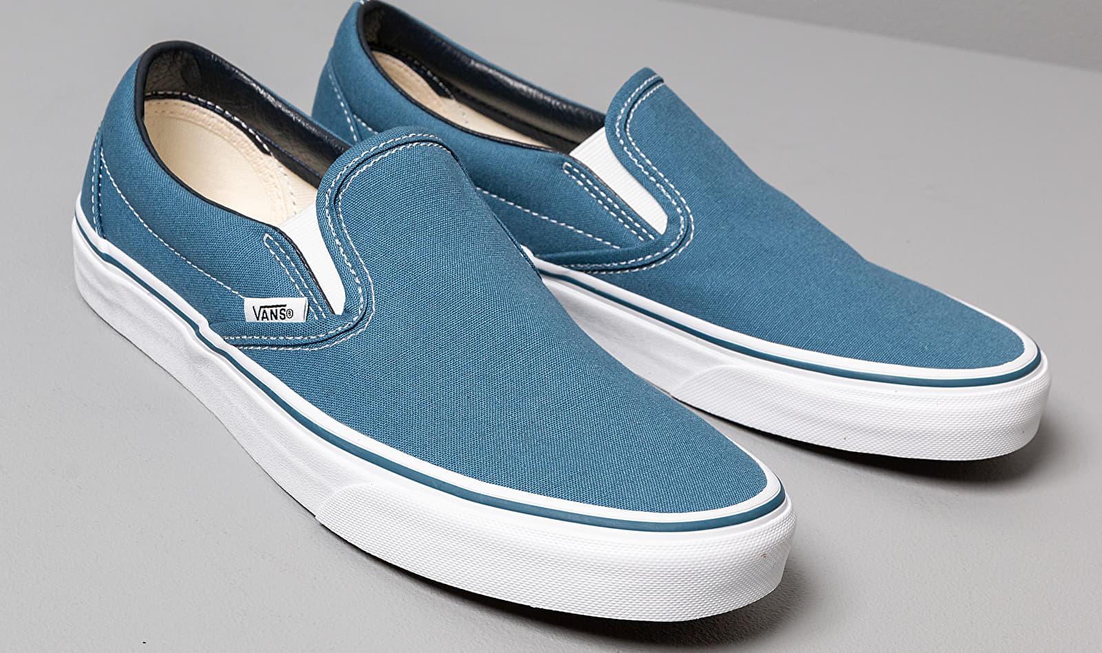 vans classic slip on navy blue