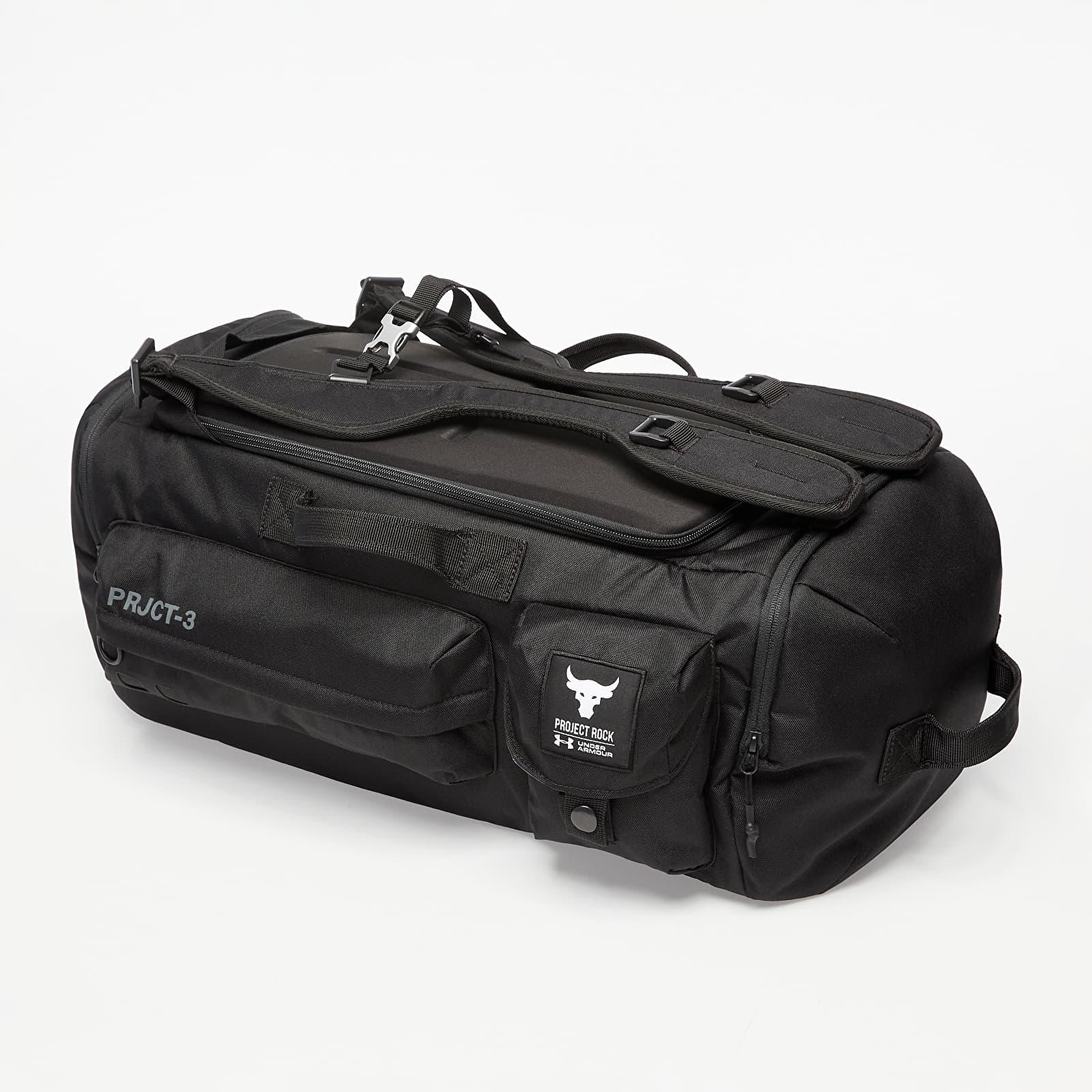 Under Armour Project Rock Duffle Backpack Black/ Black/ White | Lyst