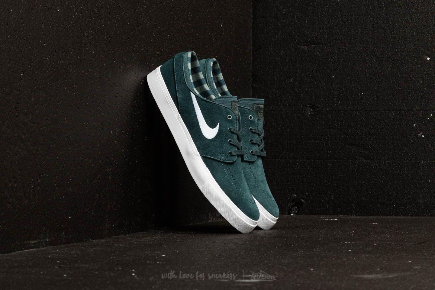 nike sb janoski deep jungle & white skate shoes