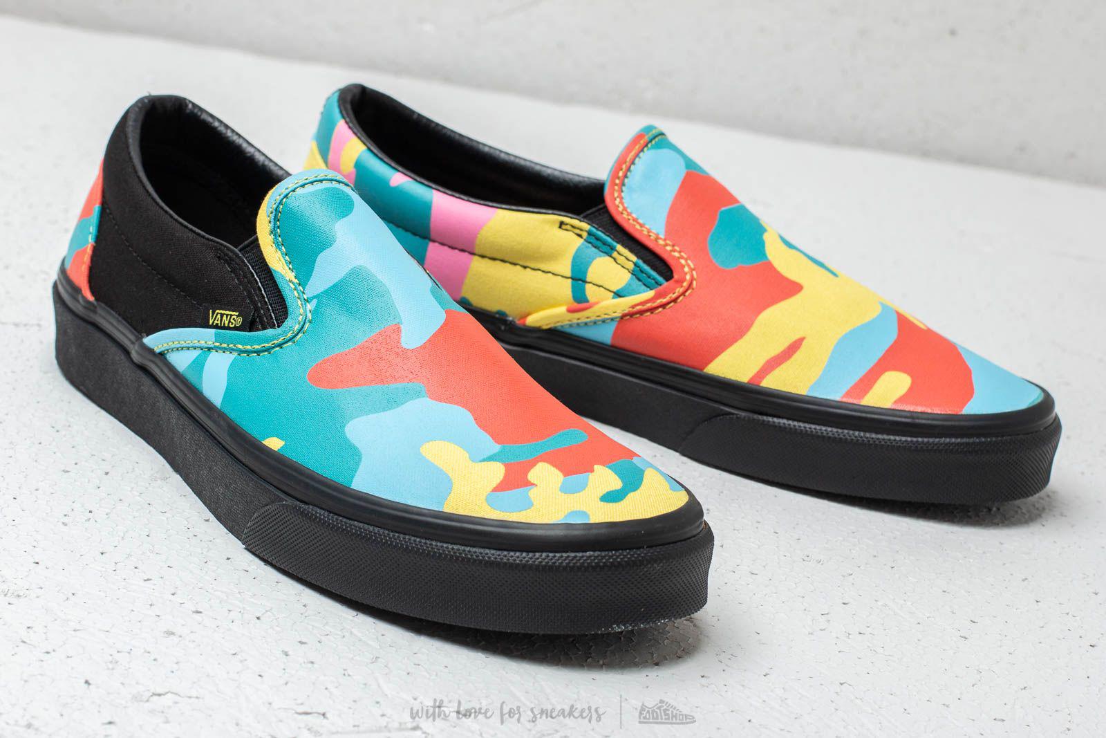 neon vans slip on