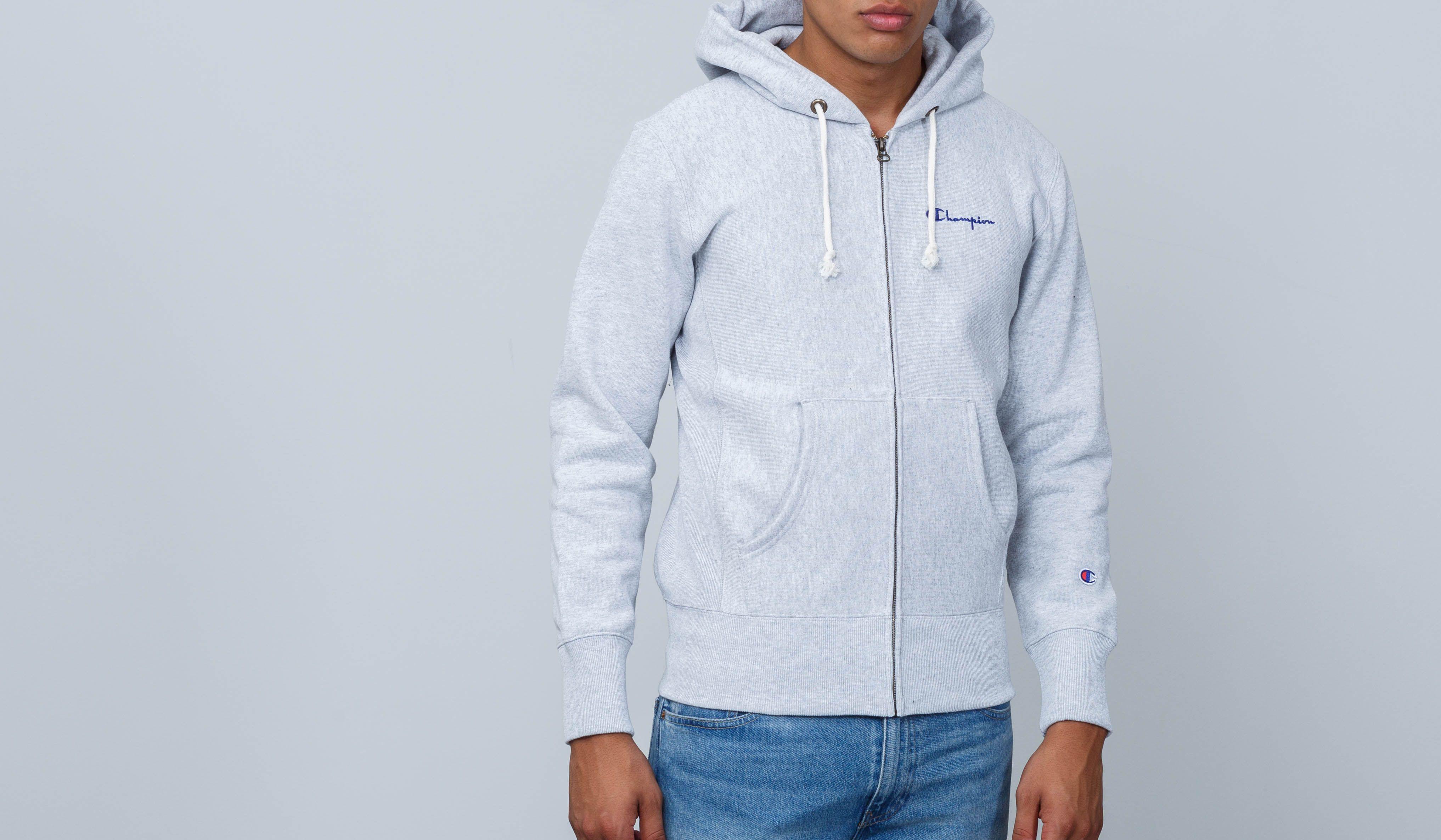 Download Champion Cotton Hooded Full Zip Sweatshirt Light Oxford ...